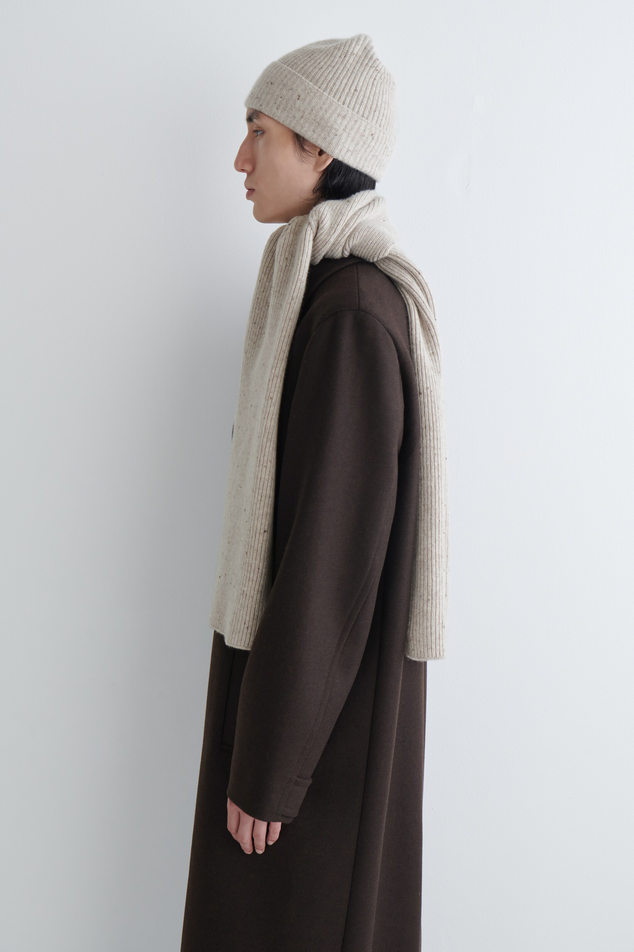 Größeres Bild ansehen: GERIPPTER SCHAL AUS WOLL-KASCHMIR-MIX - CREME MELIERT - Ladies | H&M DE 5