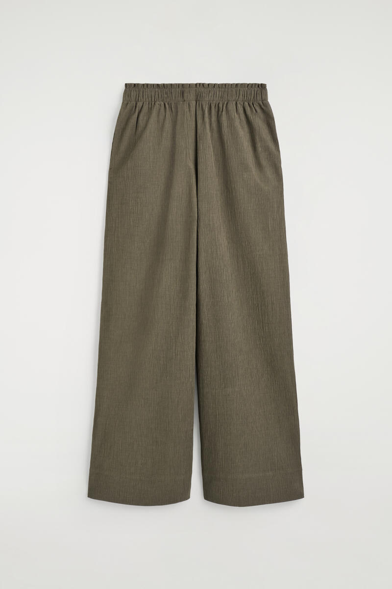 Crinkled-Jersey Wide-Leg Pants
