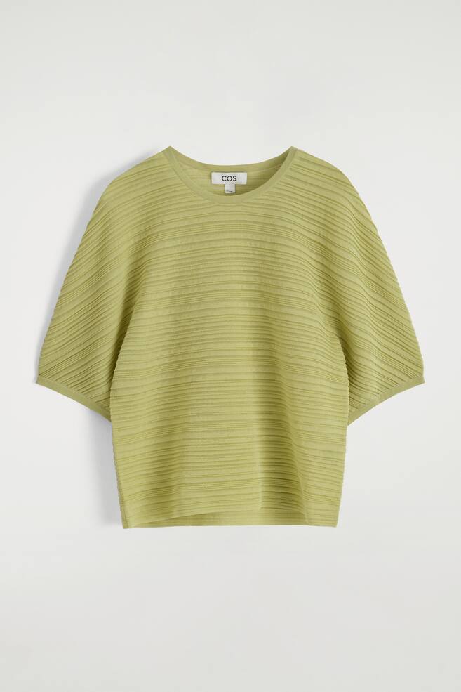 T-SHIRT IN MAGLIA PLISSÉ - VERDE/NERO - 1