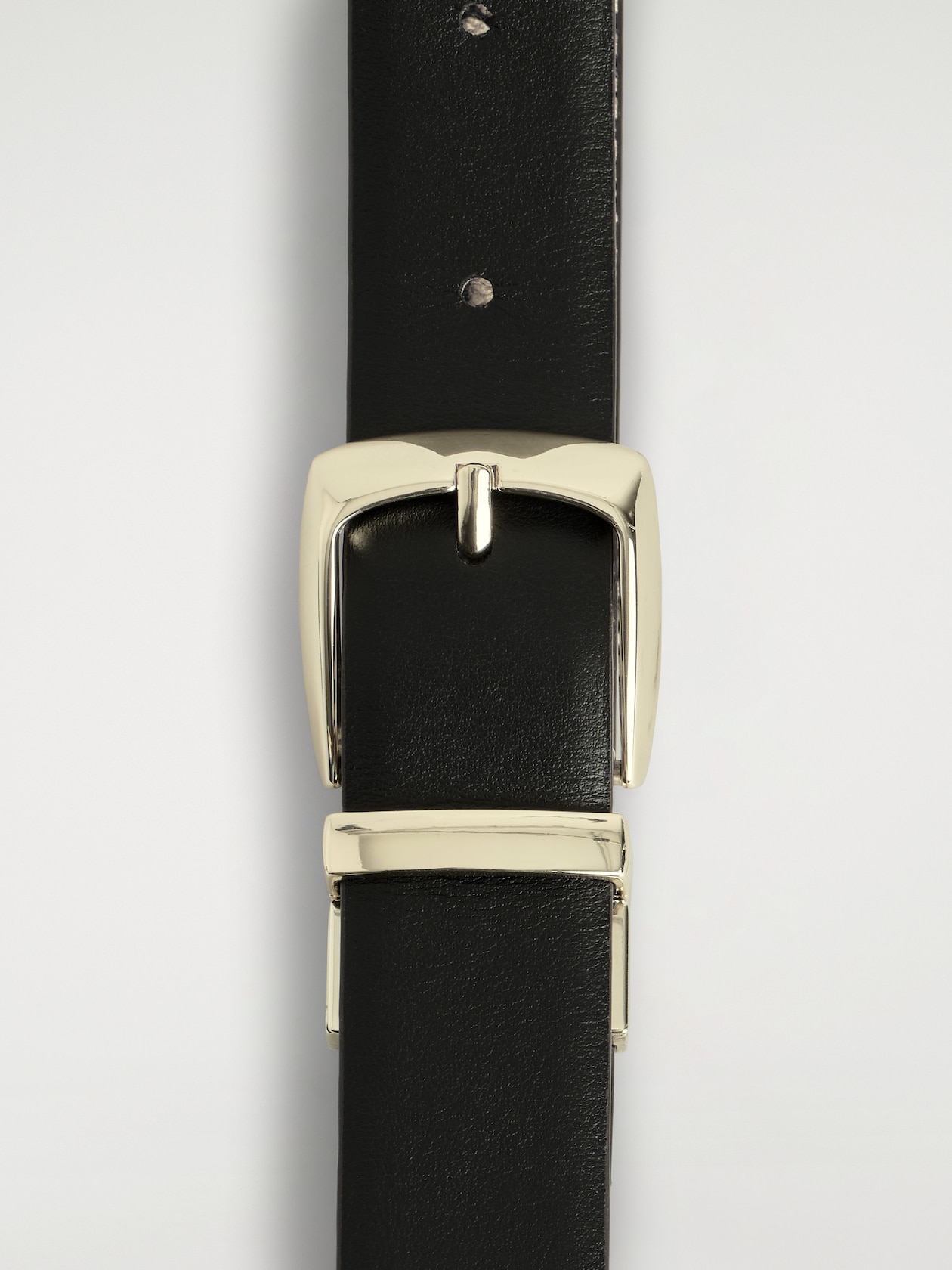REVERSIBLE LEATHER BELT — SNAKESKIN EFFECT / BLACK