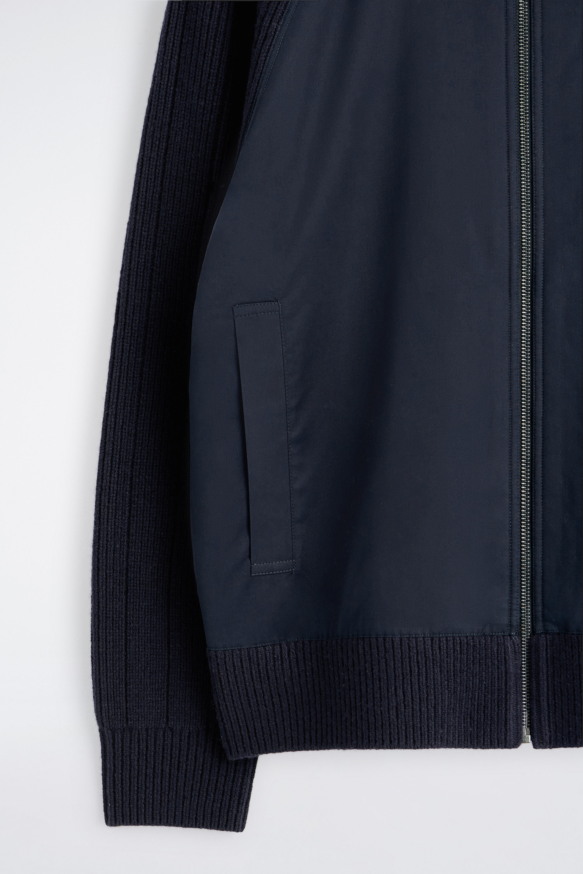 COTTON-PANELED MERINO TRACK JACKET - NAVY | COS US