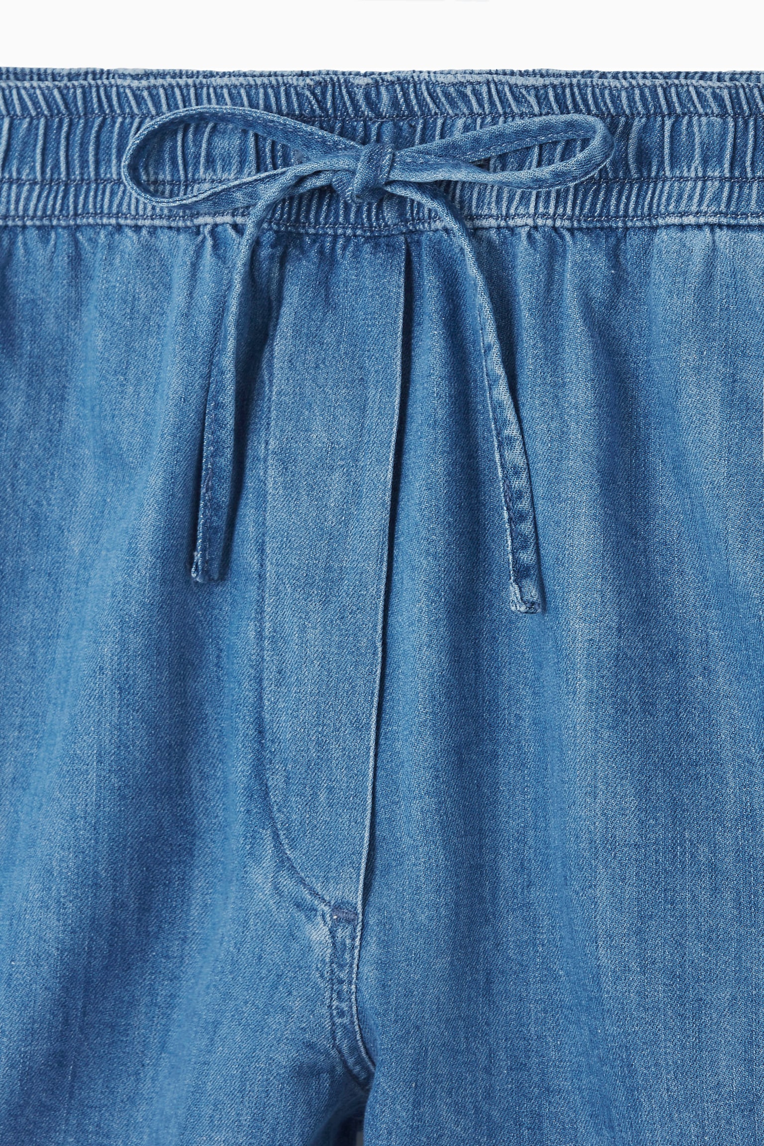 DRAWSTRING DENIM SHORTS - BLUE/INDIGO - 2