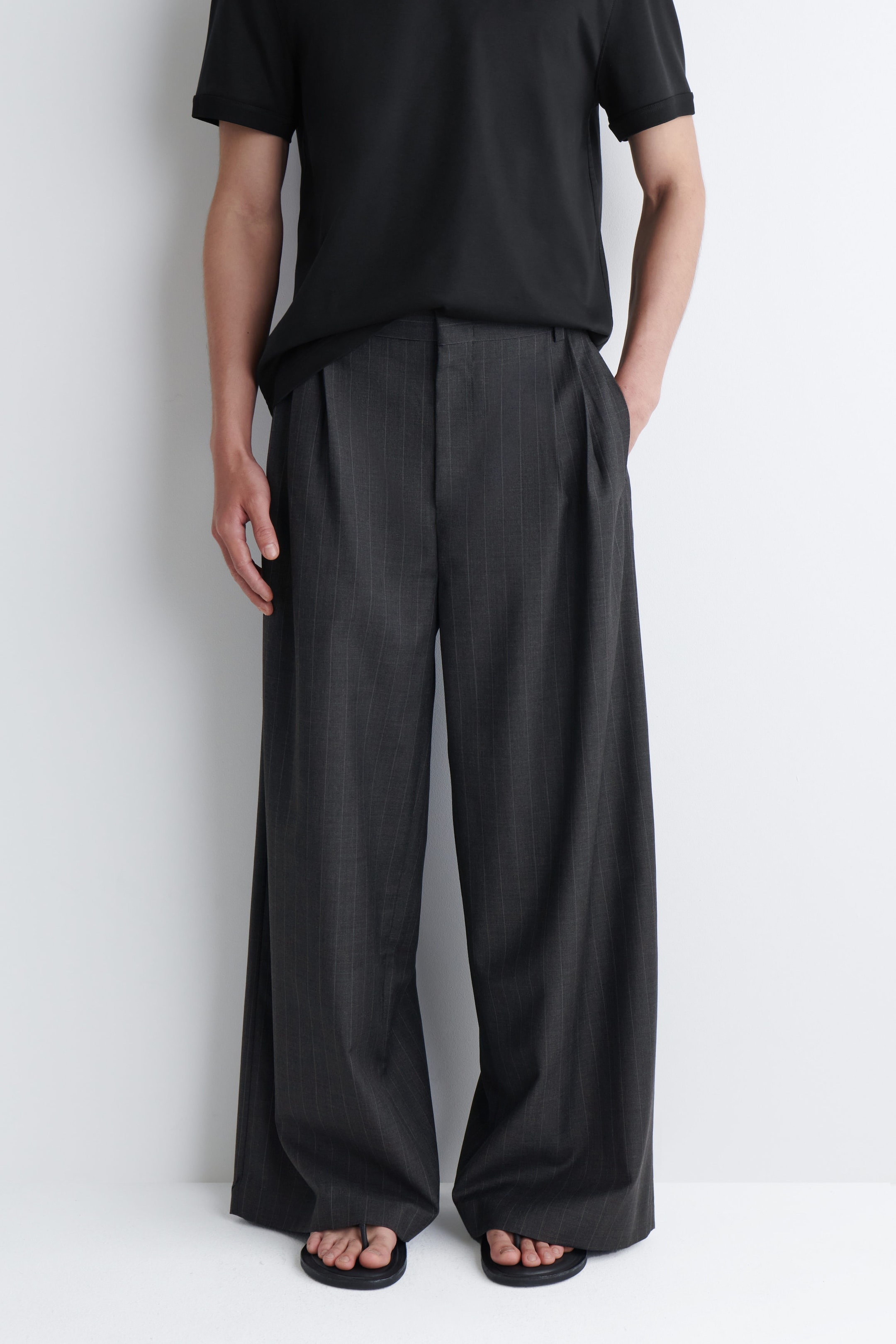 MERINO WOOL WIDE-LEG TROUSERS