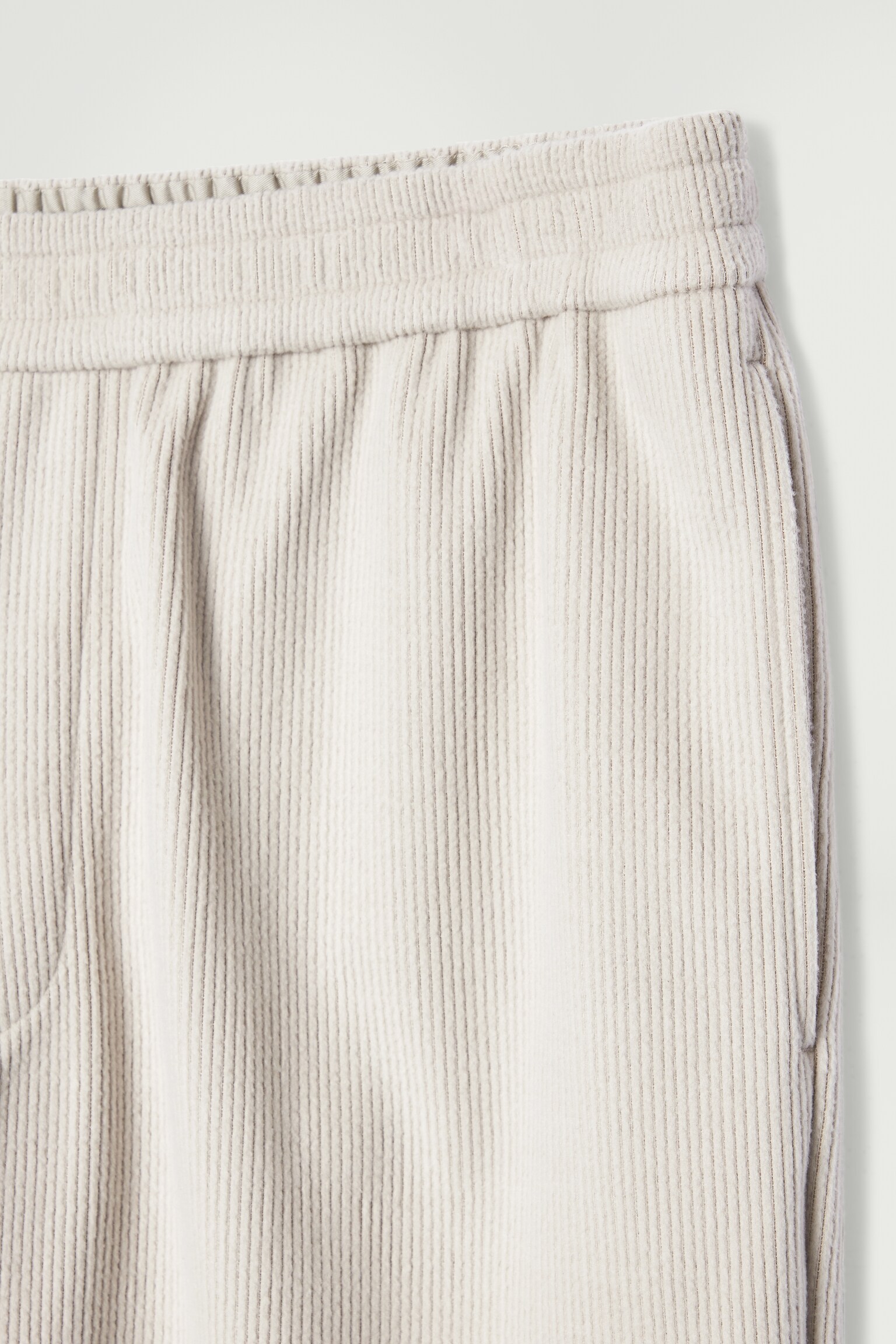 ELASTICATED CORDUROY-JERSEY STRAIGHT-LEG TROUSERS - LIGHT MOLE/BLUE - 2