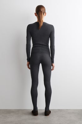 SEAMLESS MERINO WOOL LEGGINGS — CHARCOAL MÉLANGE 4