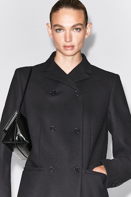 TAILORED WOOL-TWILL LONG COAT — NAVY 5