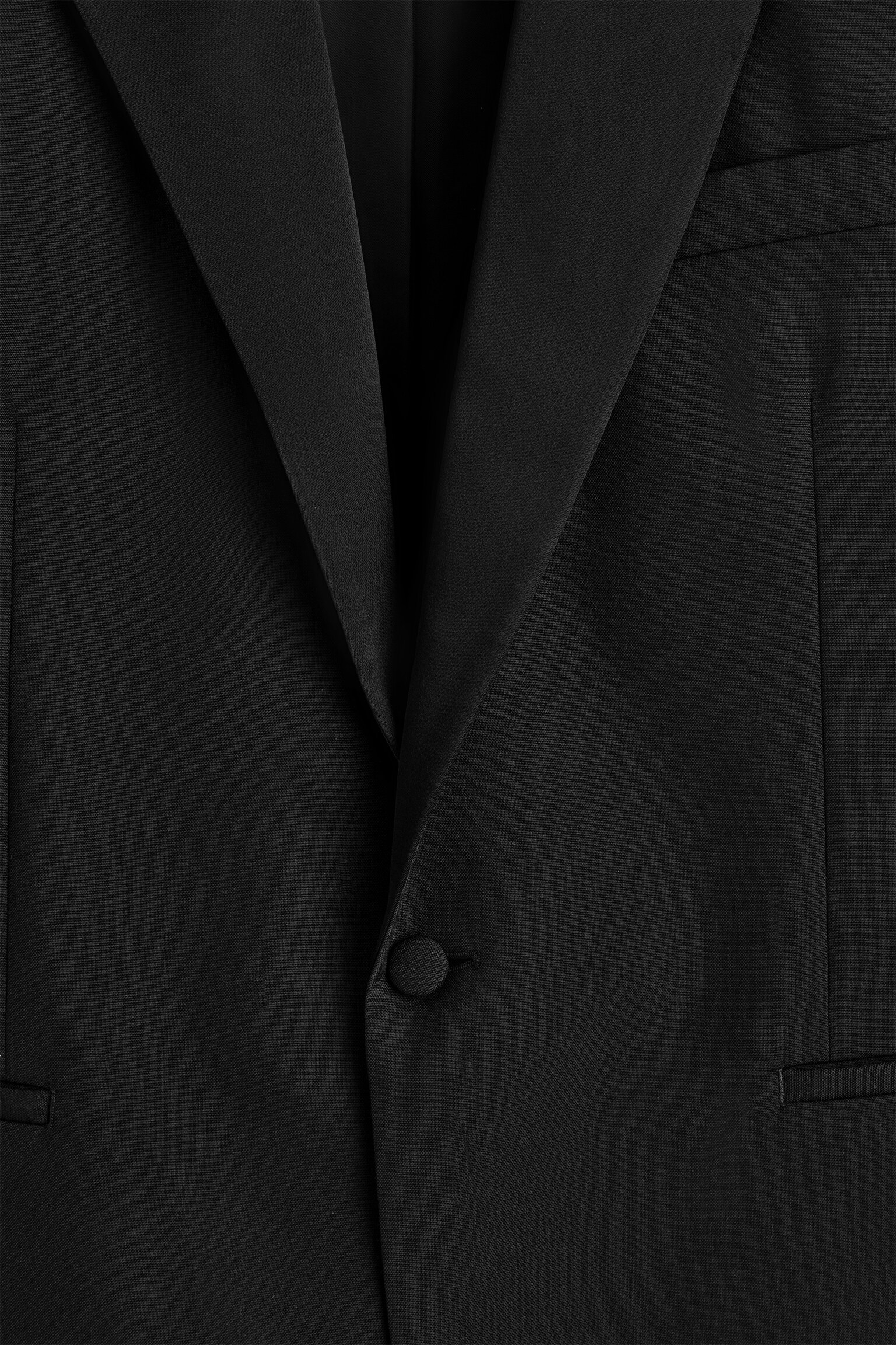 SATIN-COLLAR WOOL BLAZER - BLACK - 7