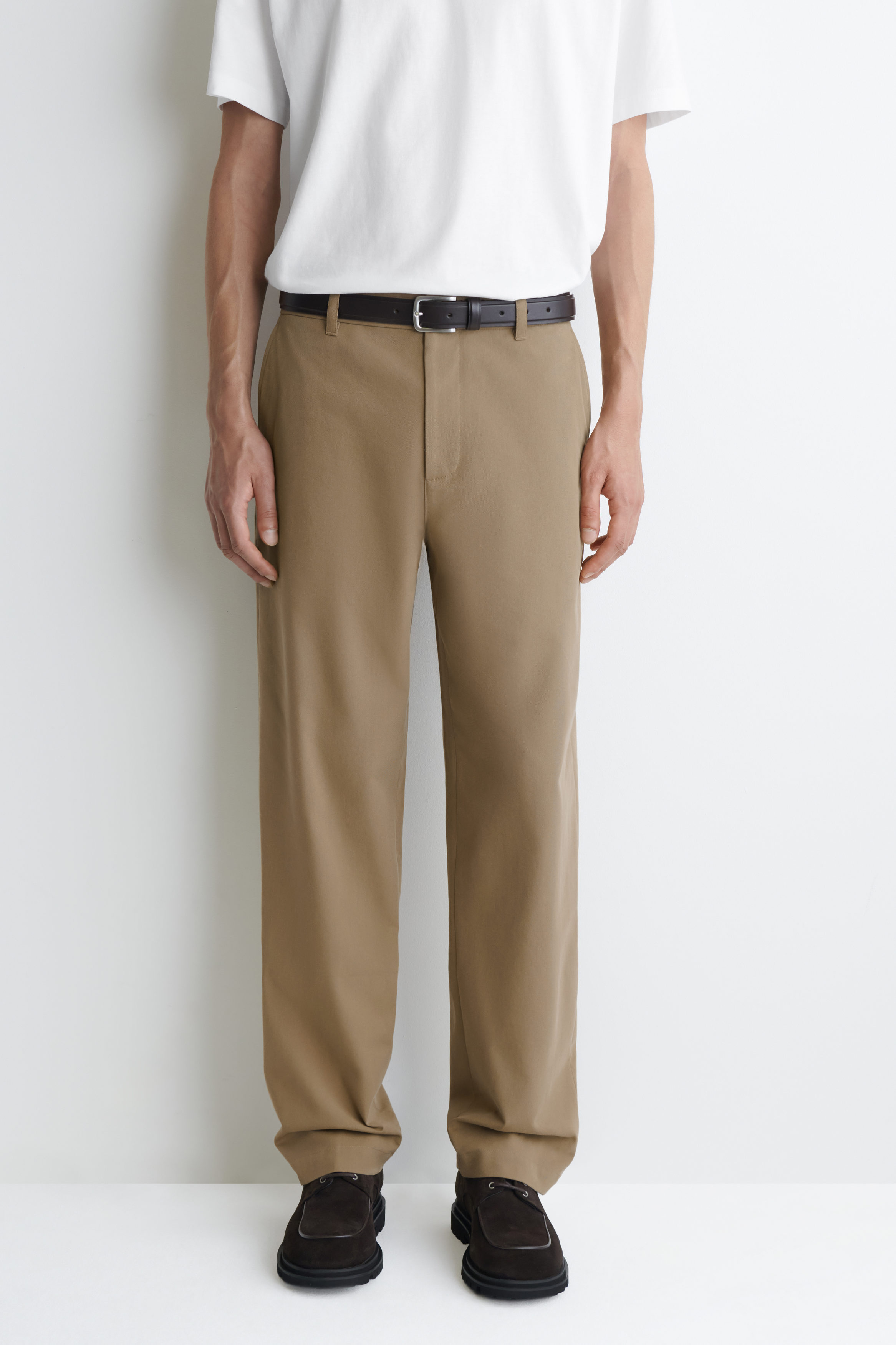 COTTON STRAIGHT-LEG CHINOS - BEIGE | COS