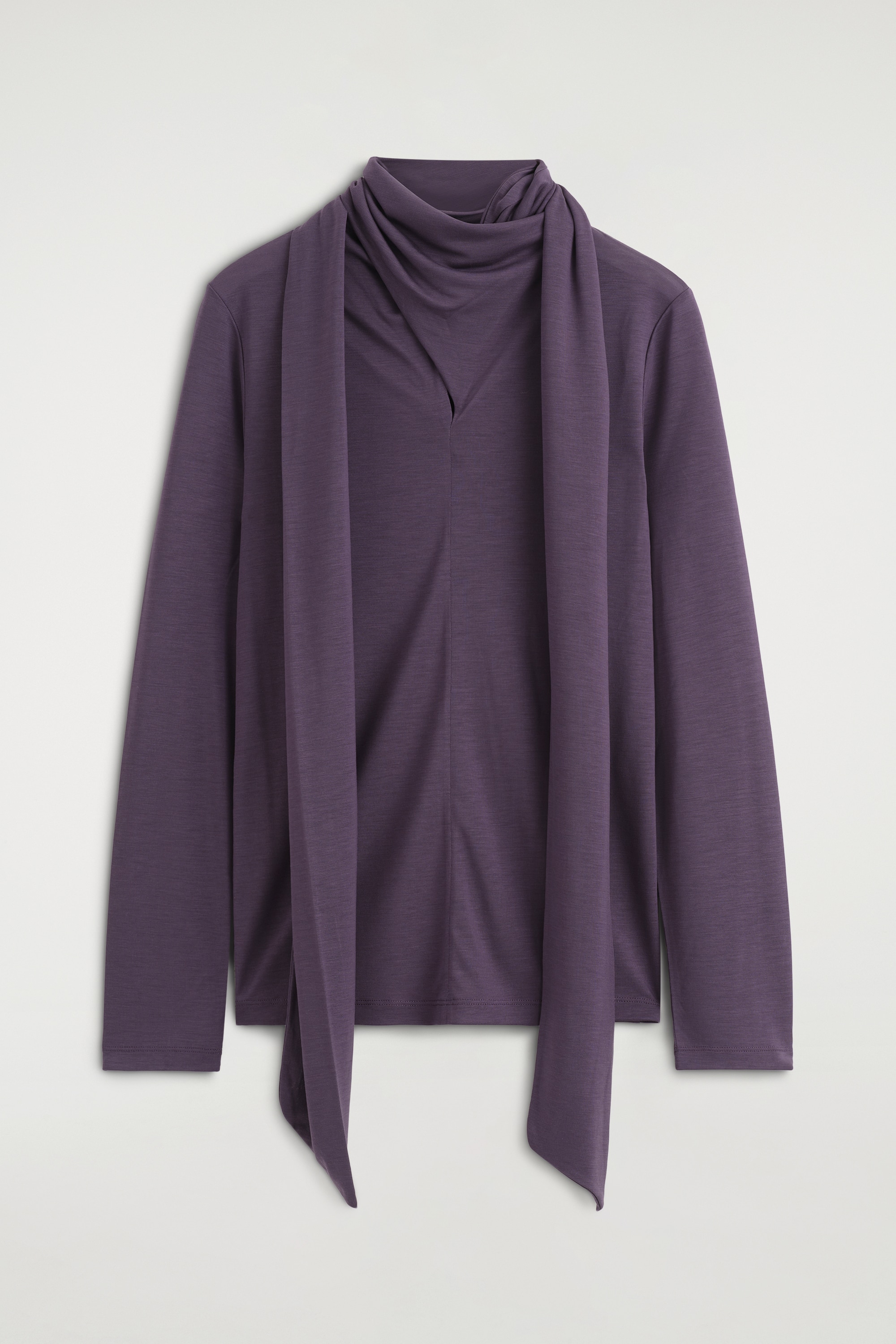 DRAPERAD TOPP MED ISYDD SCARF - MÖRKLILA