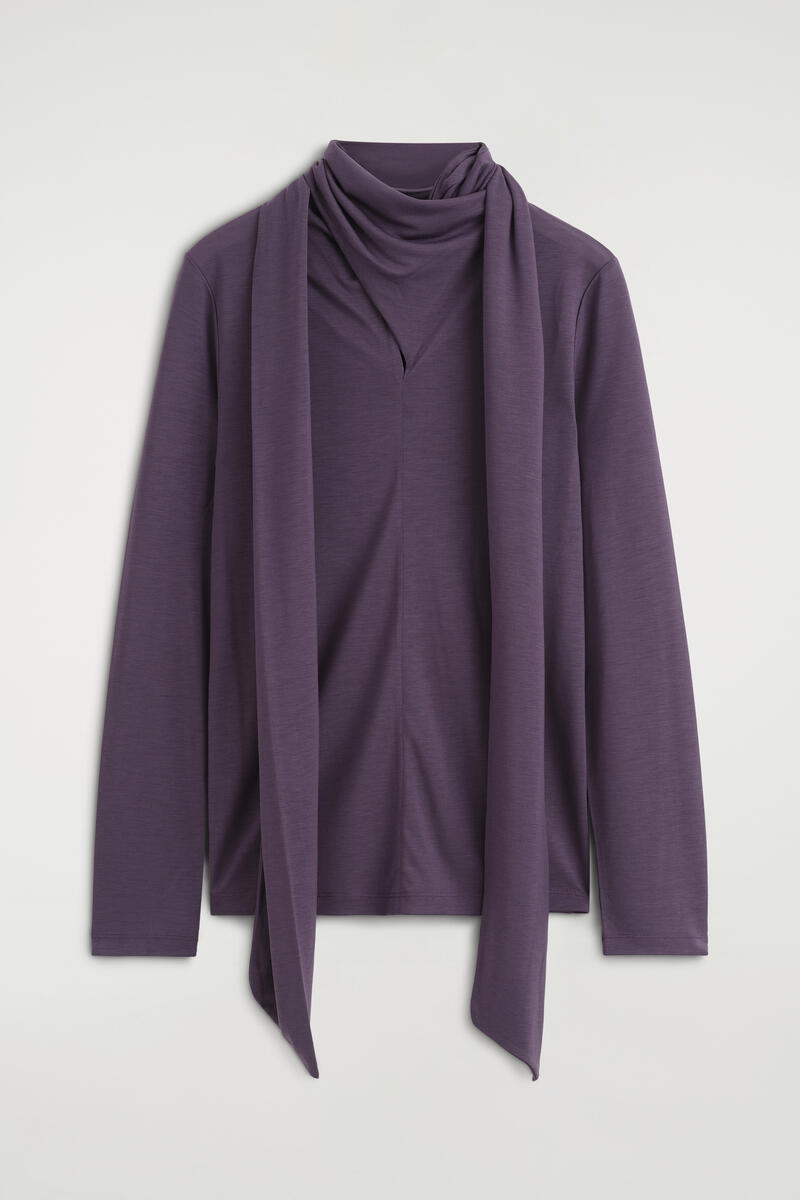 Fluid Scarf-Detail Top