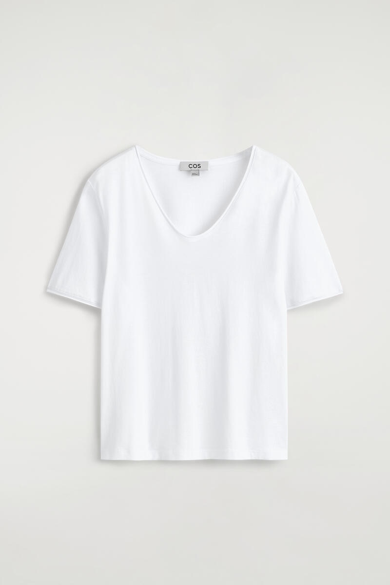 U-Neck Lightweight Cotton T-Shirt