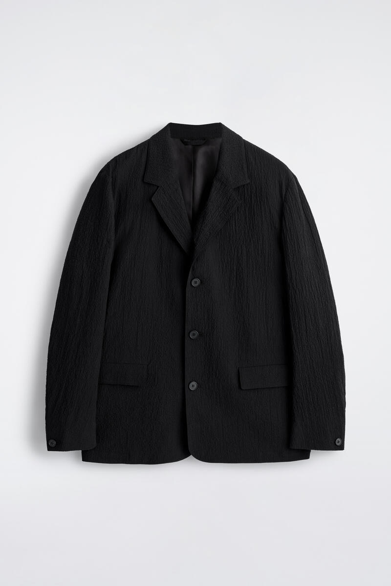 COS Unstructured Seersucker Blazer Black Men's Size 54