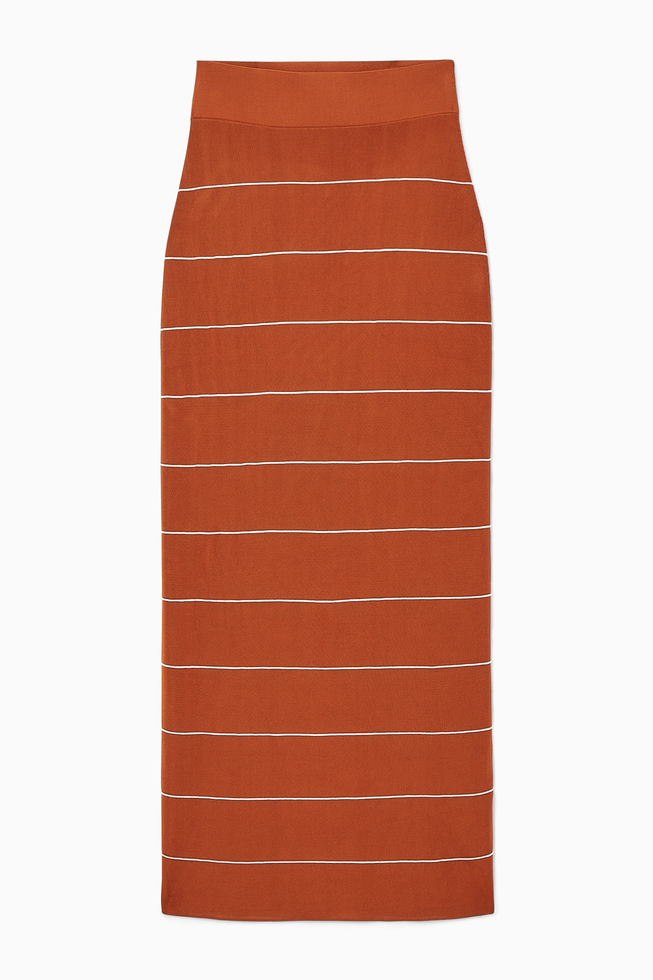 Ingrandisci l'immagine: STRIPED KNITTED MAXI SKIRT - DARK ORANGE / STRIPED - DONNA | H&M CH 1