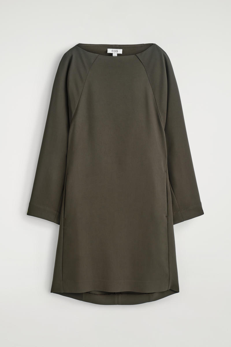 Cos Sculptural Mini Dress In Brown