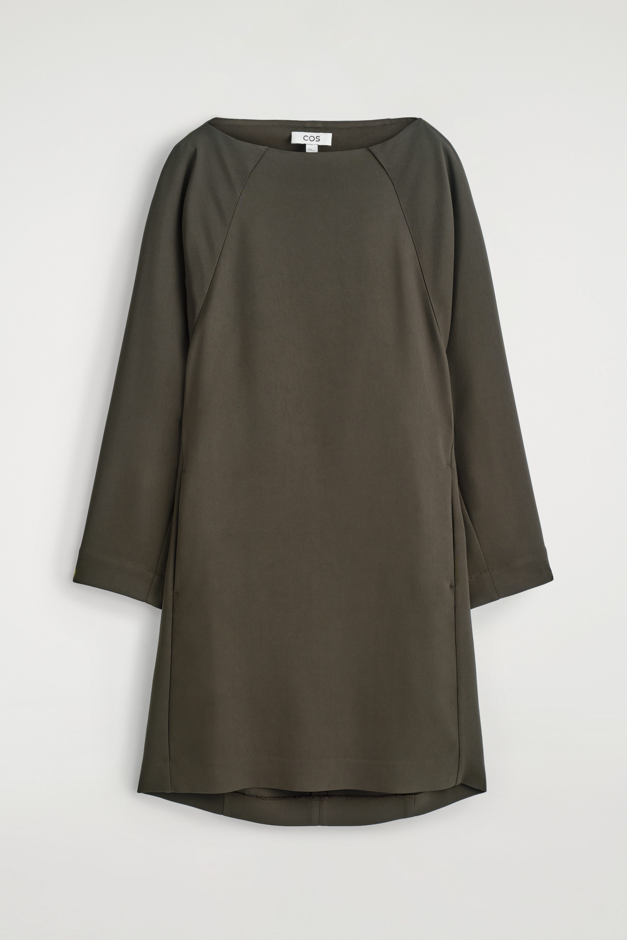 BOAT-NECK MINI T-SHIRT DRESS - BLACK | COS