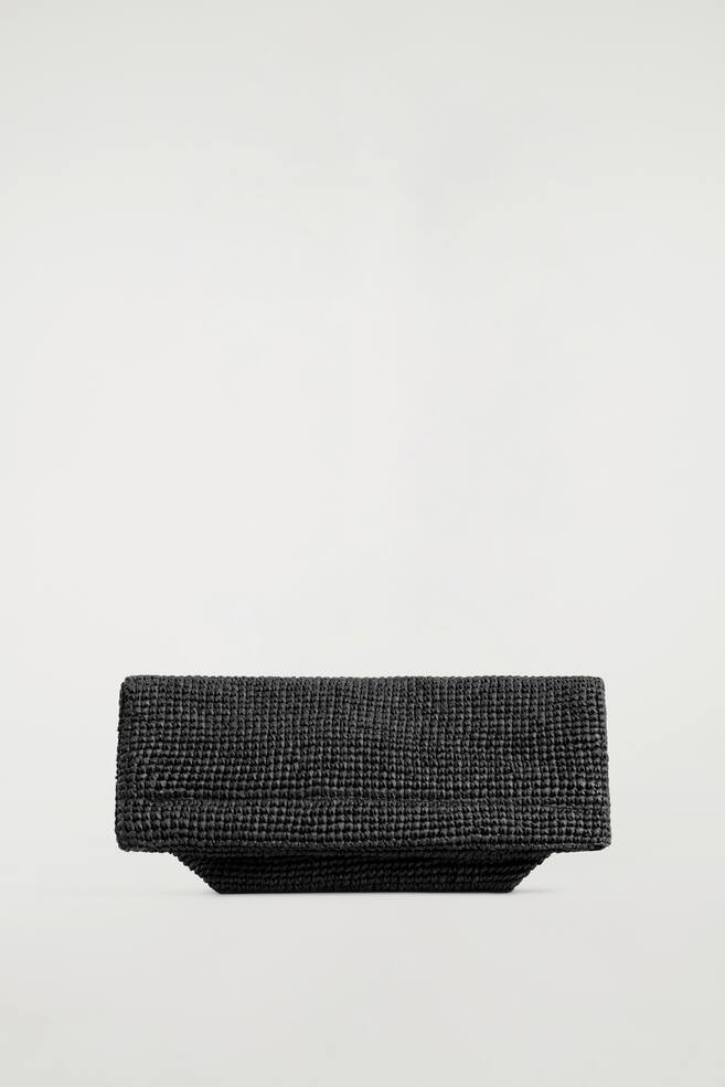 POCHETTE PANIER REPLIÉE - PAILLE - NOIR - 1