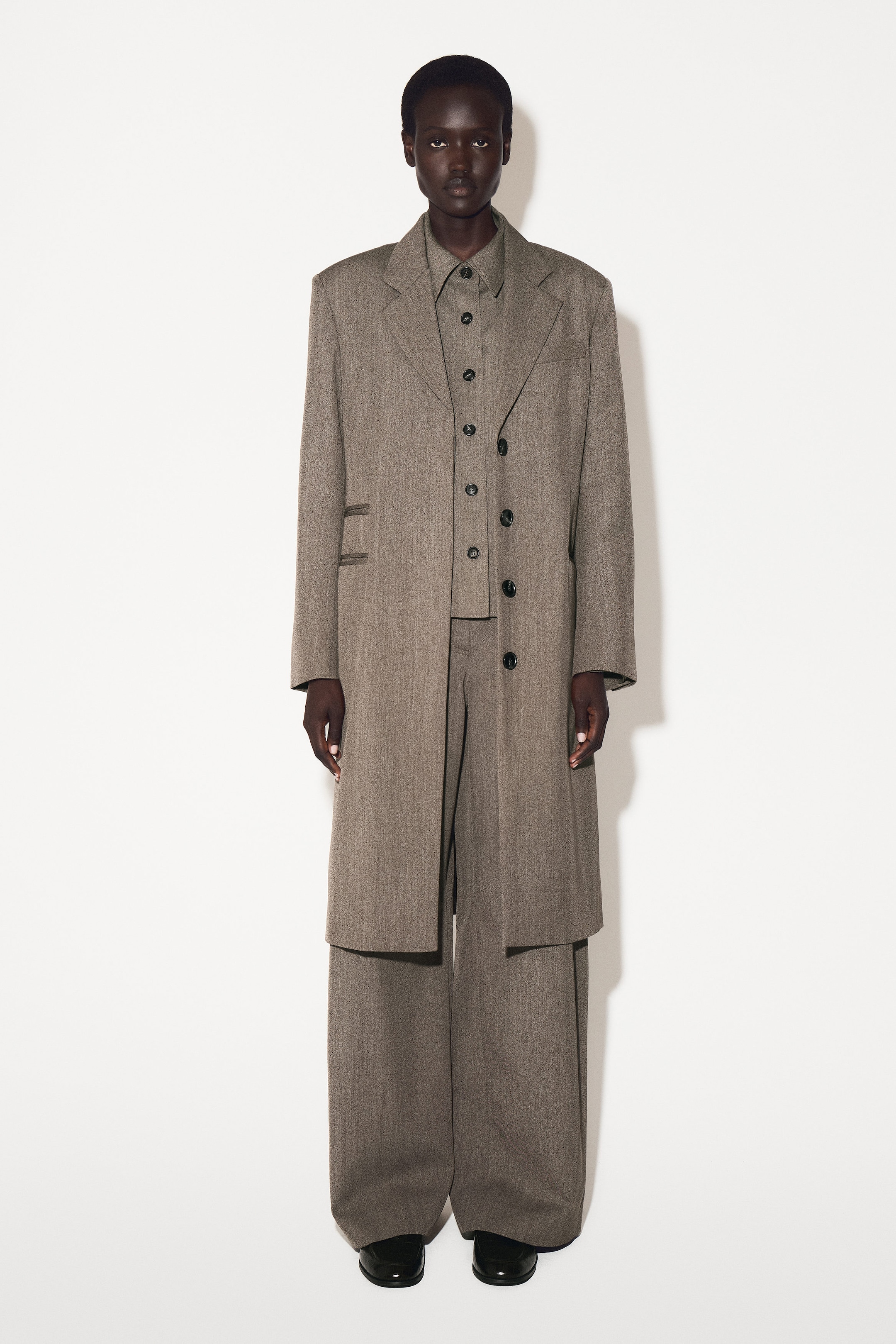 REGULAR WOOL-BLEND WIDE-LEG TROUSERS