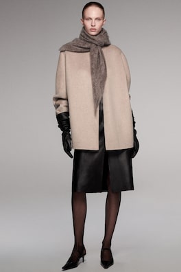 DOUBLE-FACED CASHMERE MOCK-NECK JACKET — OAT 10