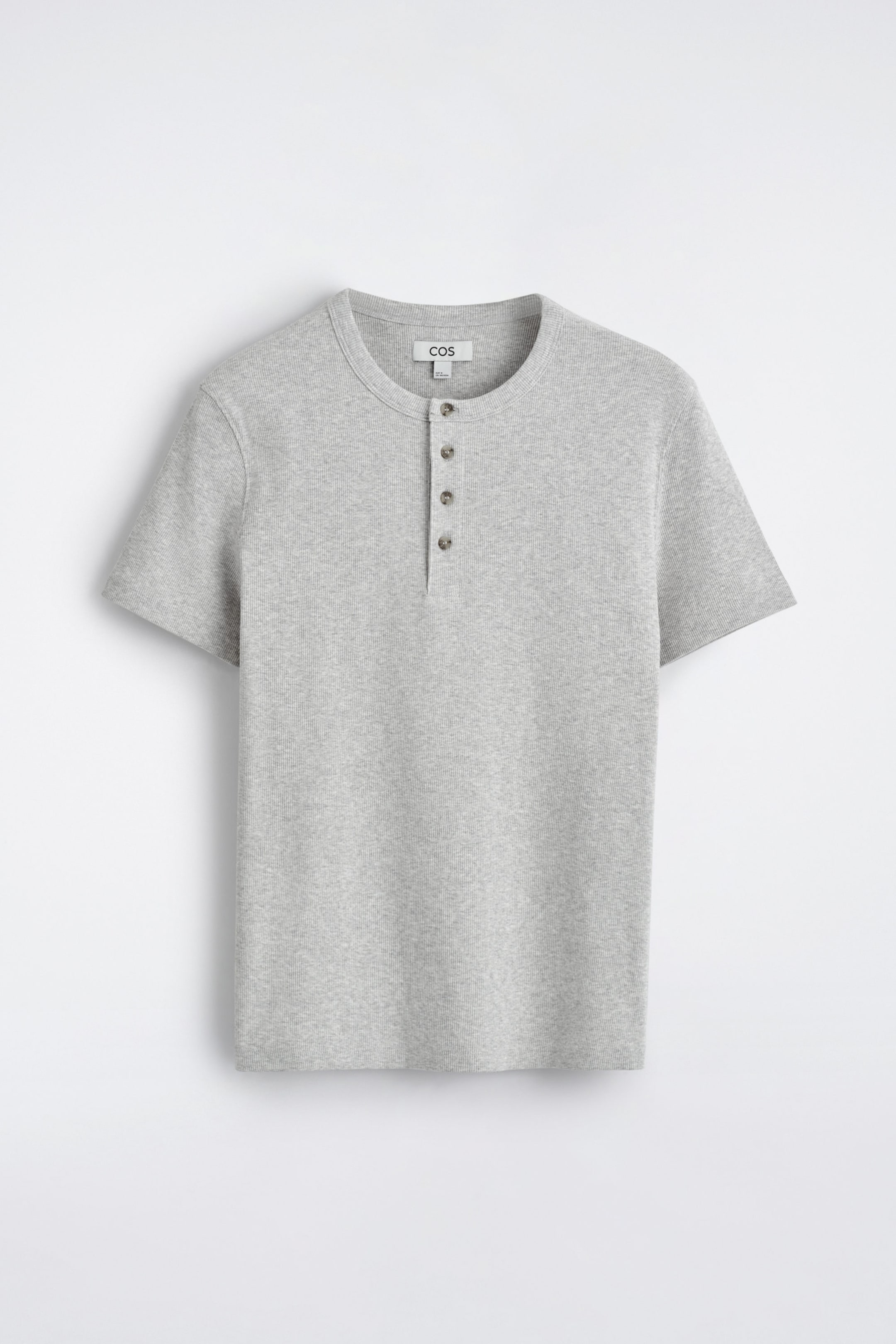 SLIM-FIT RIBBED HENLEY T-SHIRT