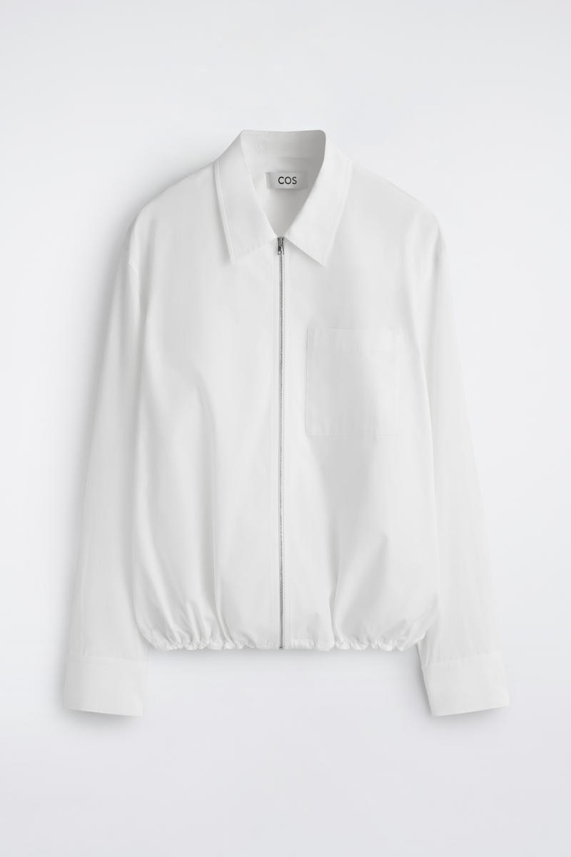 Cotton-Poplin Zip-Up Shirt