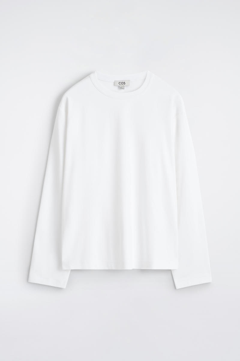 Relaxed Jersey Interlock Long-Sleeved T-Shirt