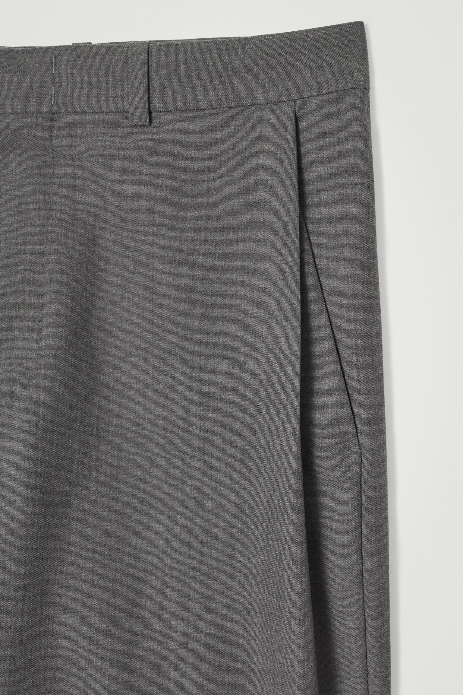 PANTALON COSTUME LAINE NATTÉE - LARGE - GRIS/NOIR - 2