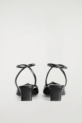 BUCKLED LEATHER KITTEN HEELS — BLACK 2