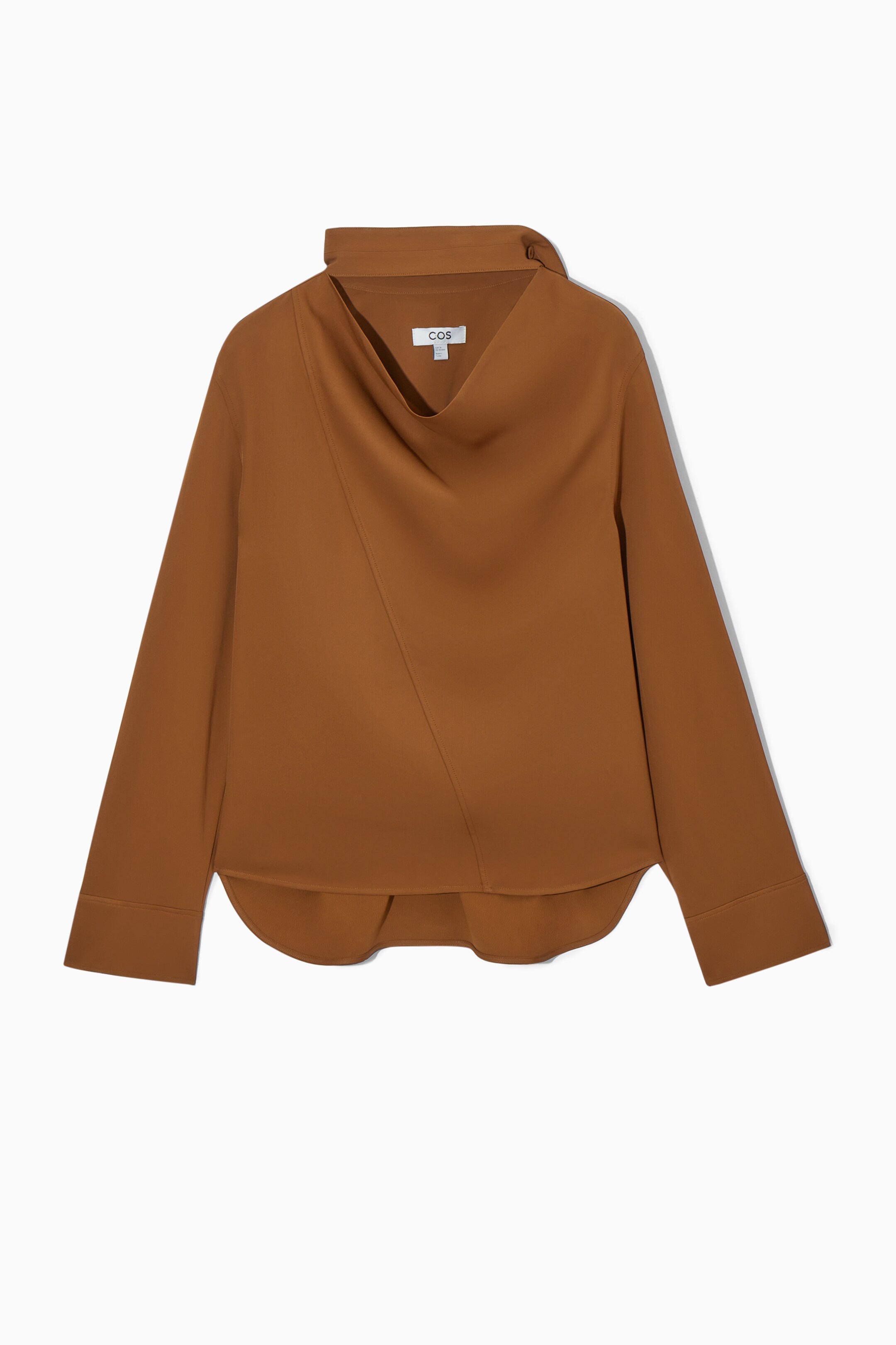 View larger image: SCARF-DETAIL CUTOUT BLOUSE - BROWN - Ladies | H&M GB 1