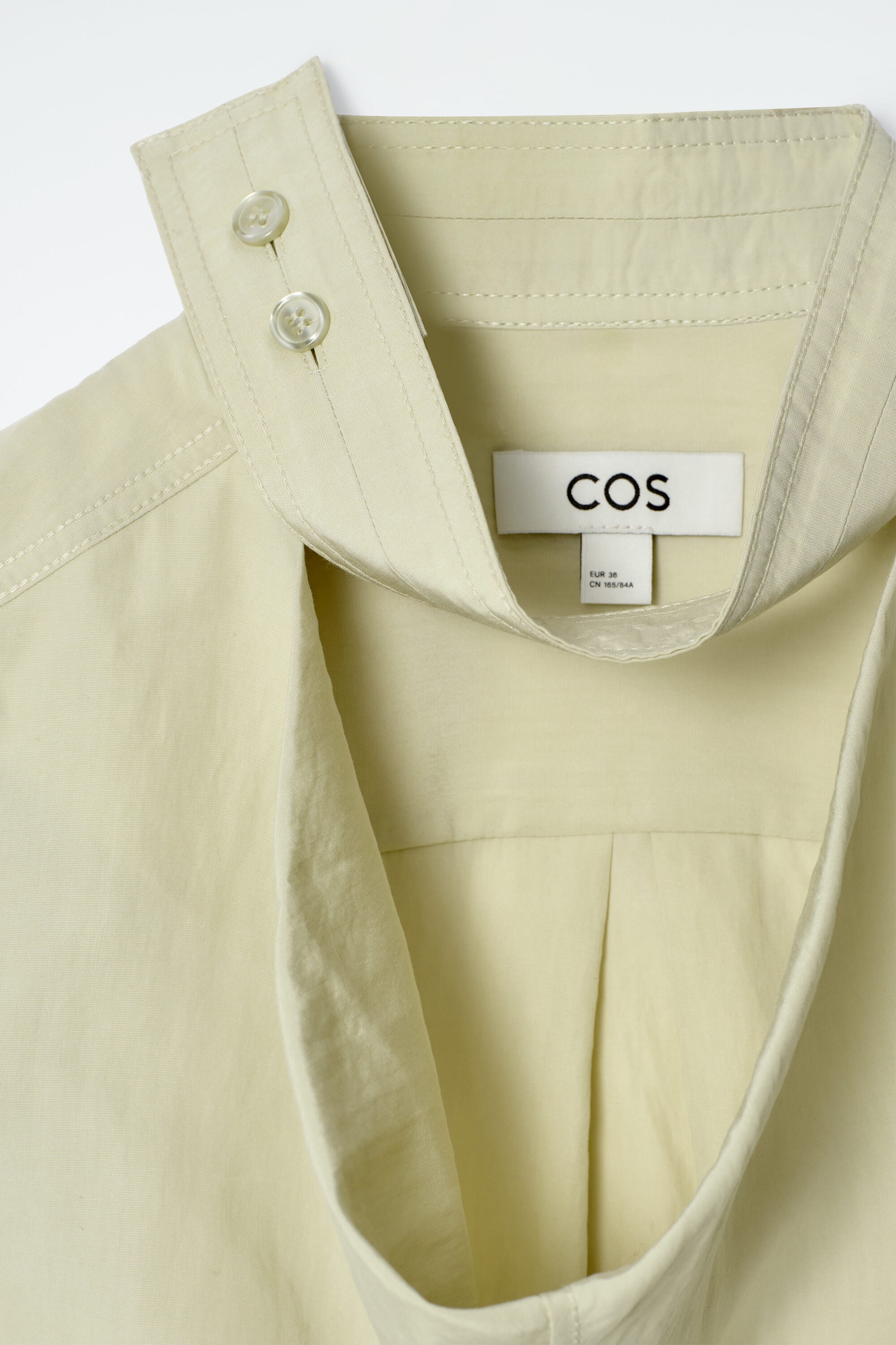 SLEEVELESS CUT-OUT COWL-NECK BLOUSE - LIGHT GREEN | COS