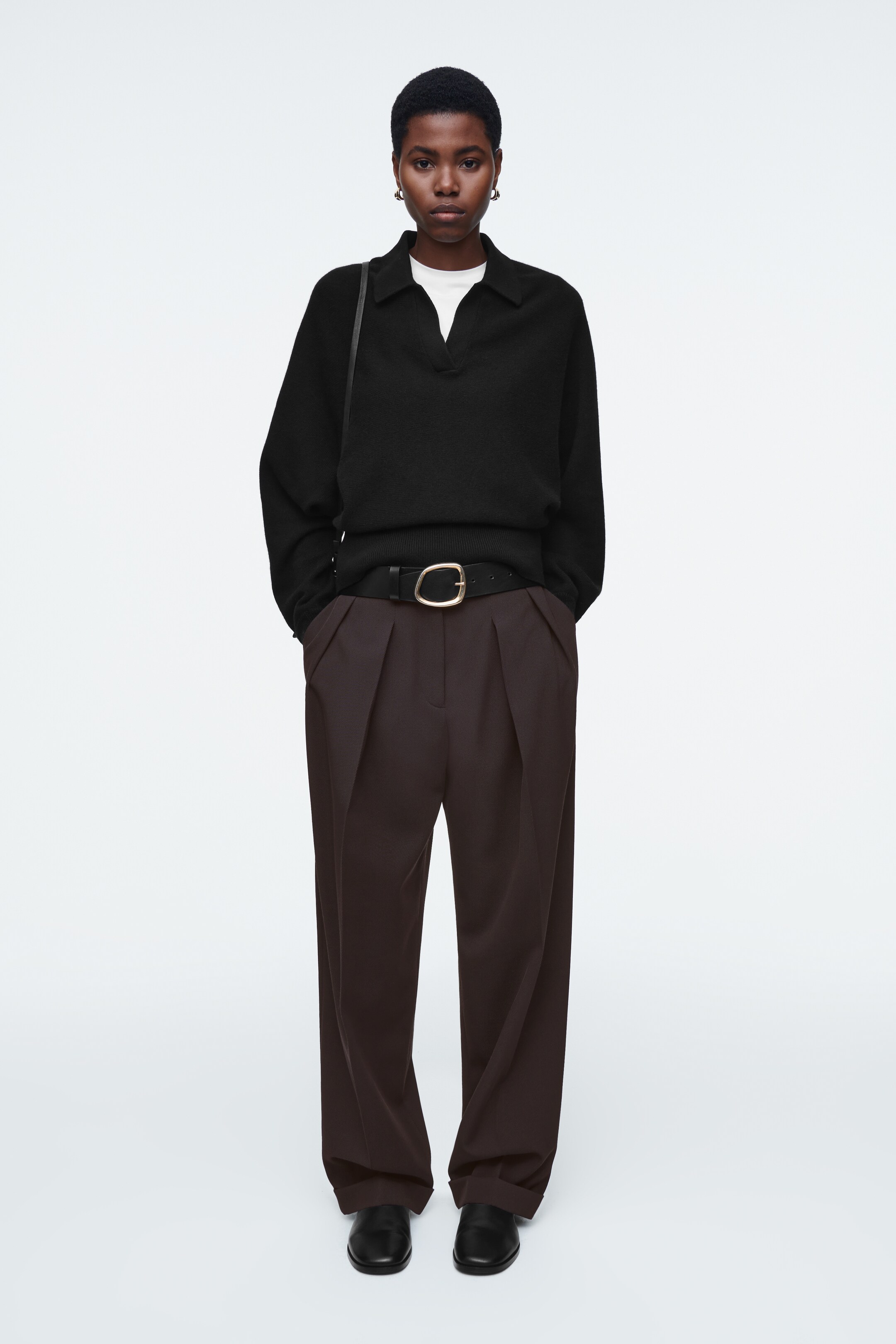 Agrandir l'image: PULL POLO MANCHES CHAUVE-SOURIS EN LAINE - NOIR - FEMME | H&M CH 3