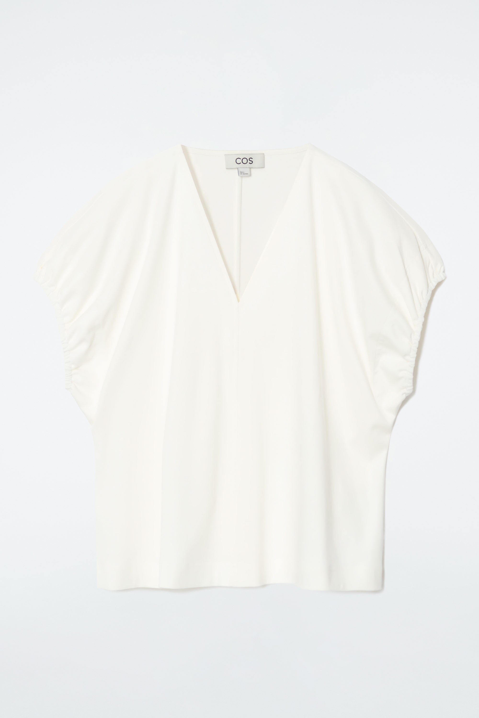 GATHERED COTTON BLOUSE - WHITE | COS