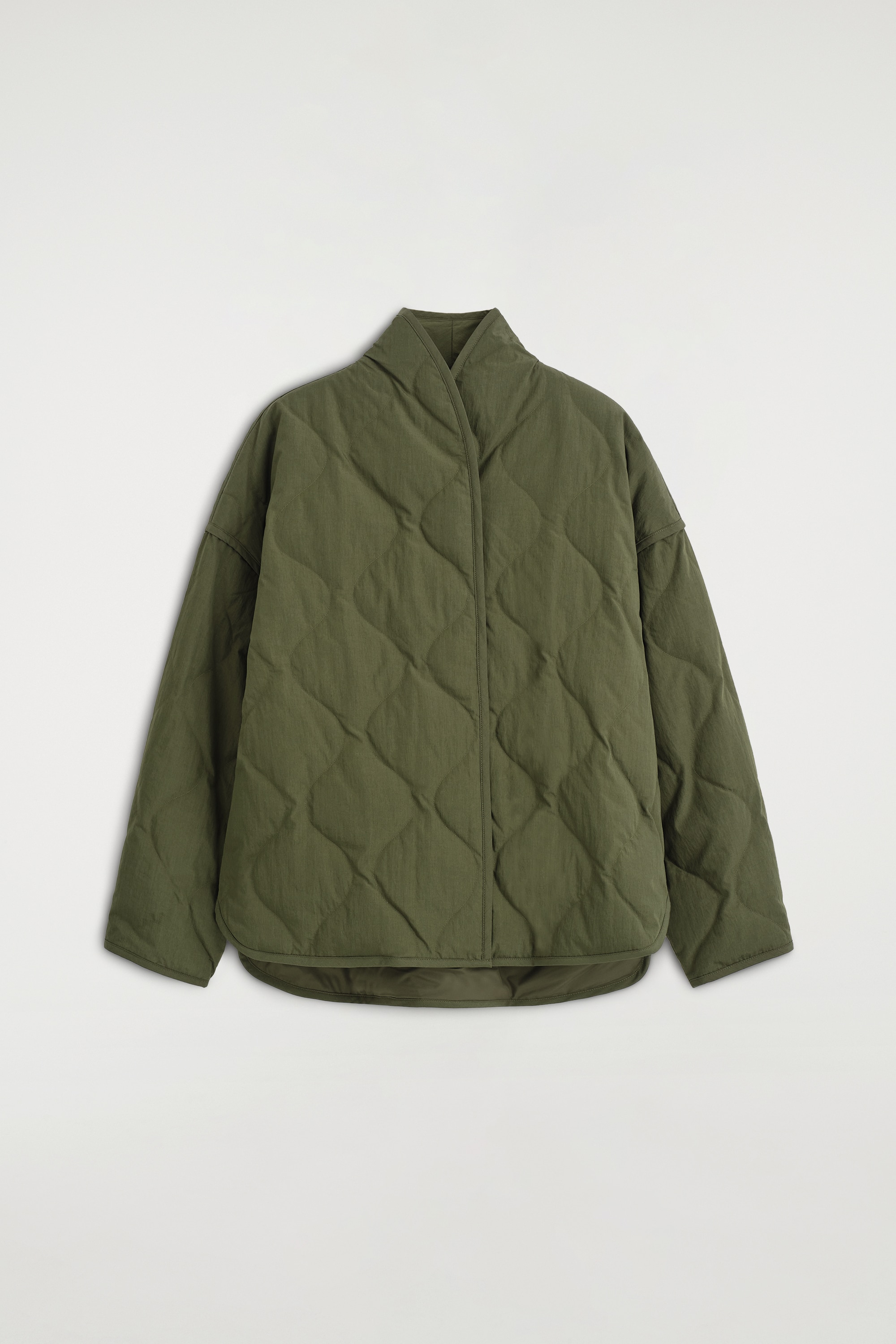BUNDA S ŠÁLOVÝM GOLIEROM PREŠÍVANÁ - KHAKI