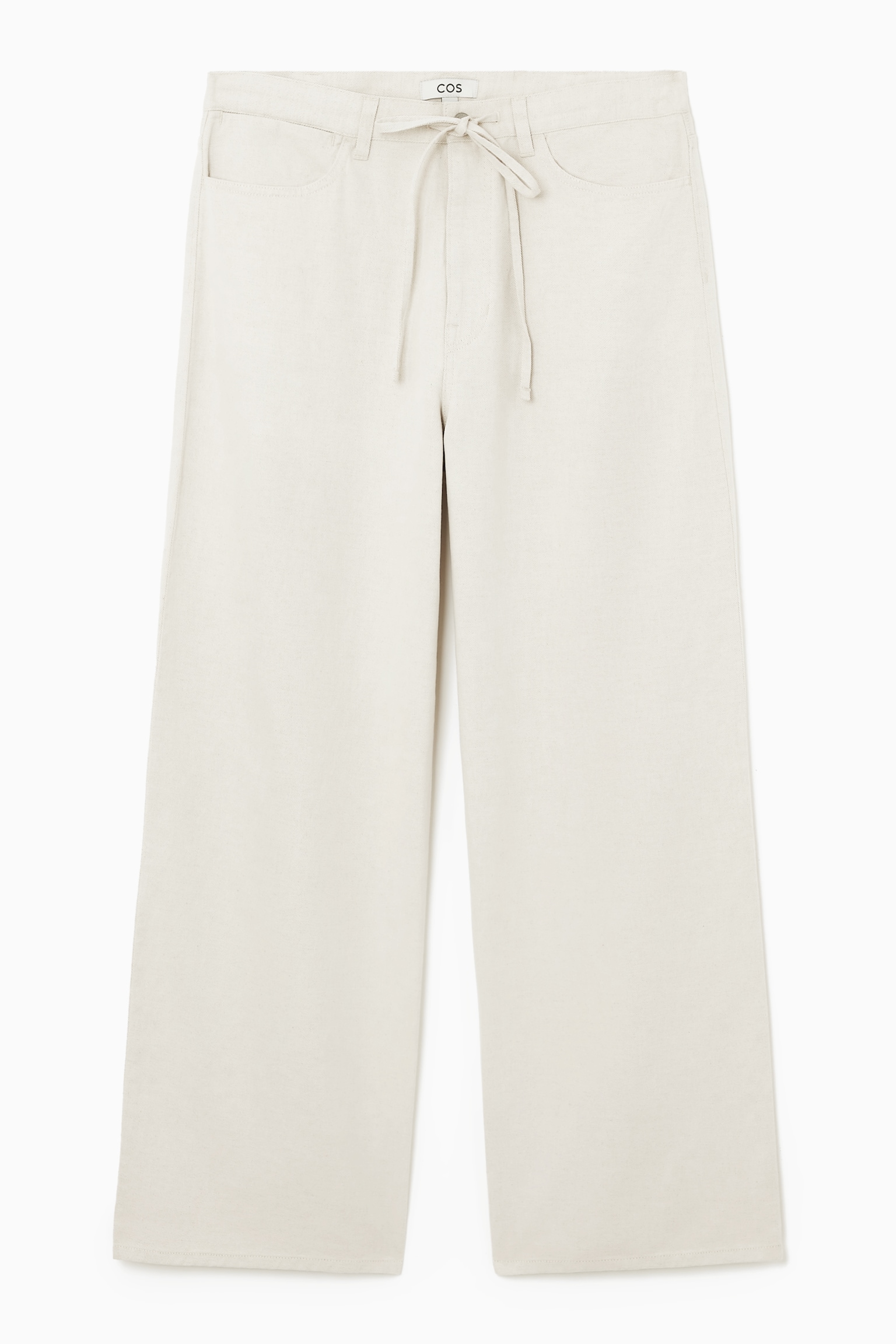 WIDE-LEG DRAWSTRING TROUSERS - BEIGE