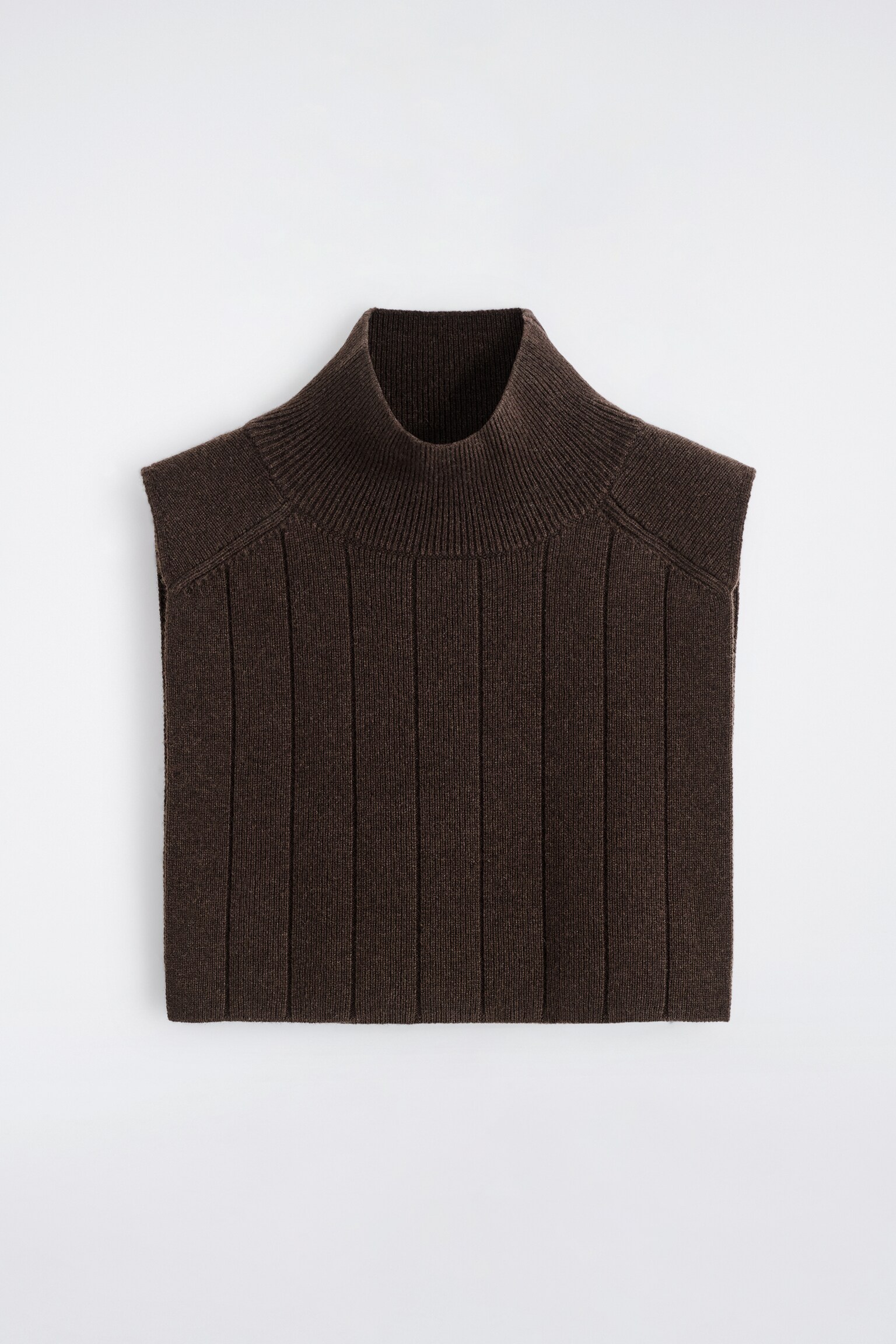 OCIEPLACZ NA RAMIONA Z WEŁNĄ JAKA - CIEMNOBRĄZOWY - 1