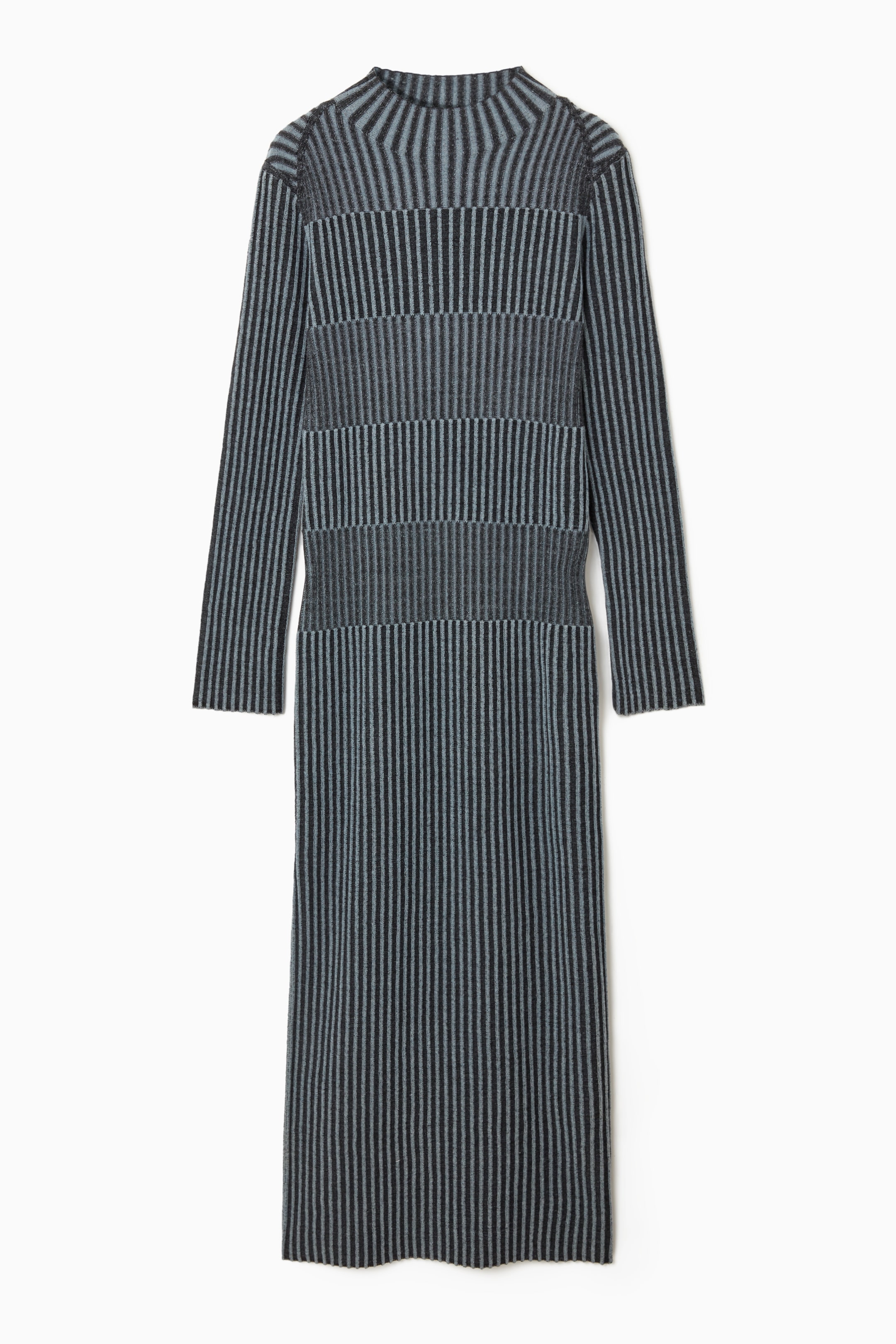 Ingrandisci l'immagine: STRIPED RIBBED-KNIT MIDI DRESS - BLUE - DONNA | H&M CH 1