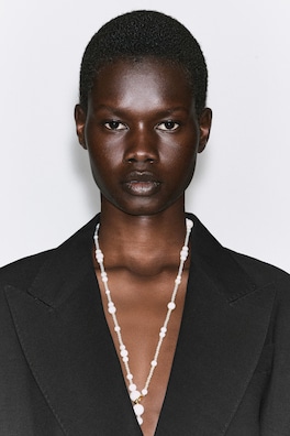 BEADED JADE NECKLACE — OFF-WHITE 1