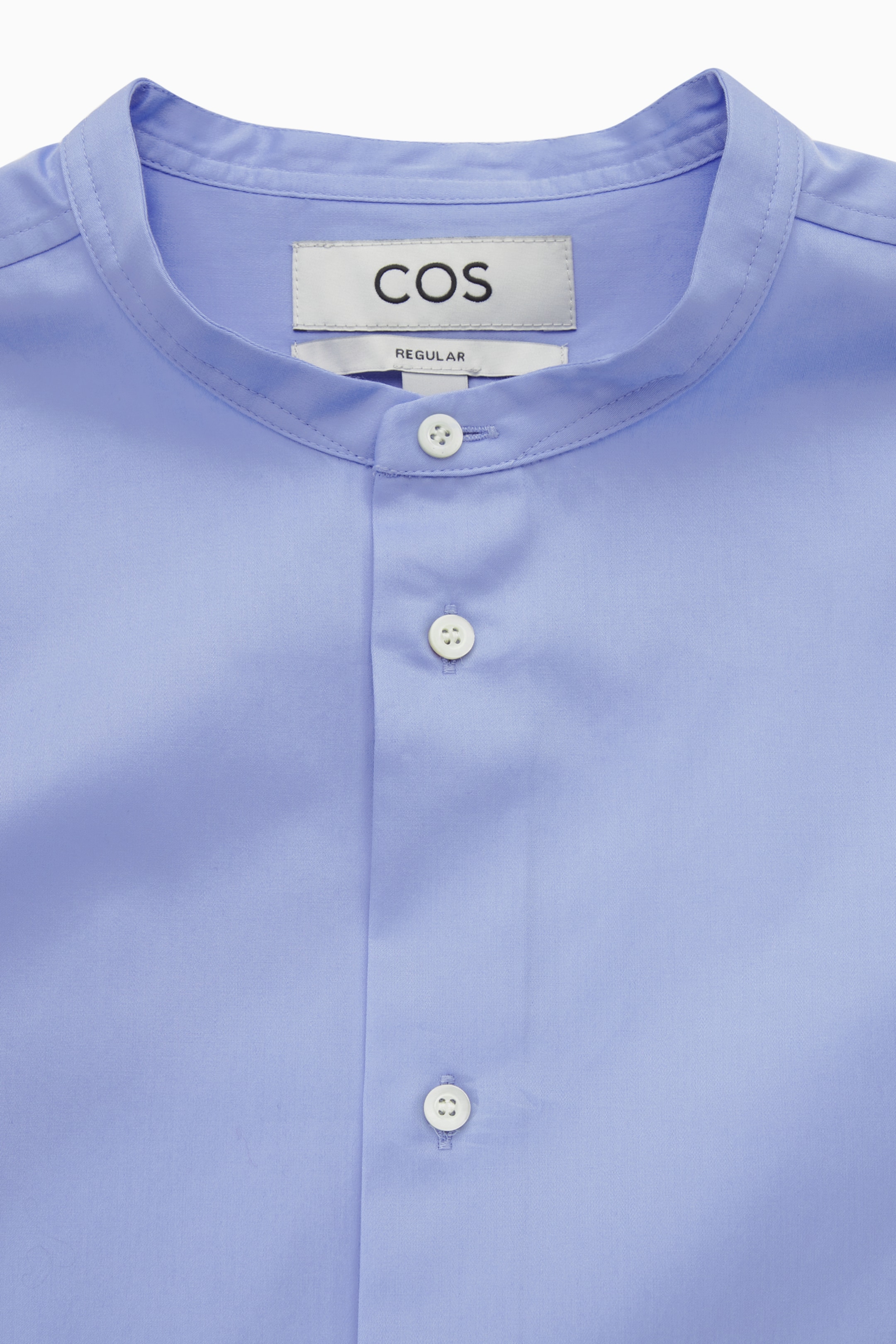 View larger image: GRANDAD-COLLAR COTTON SHIRT - LIGHT BLUE - Men | H&M GB 2