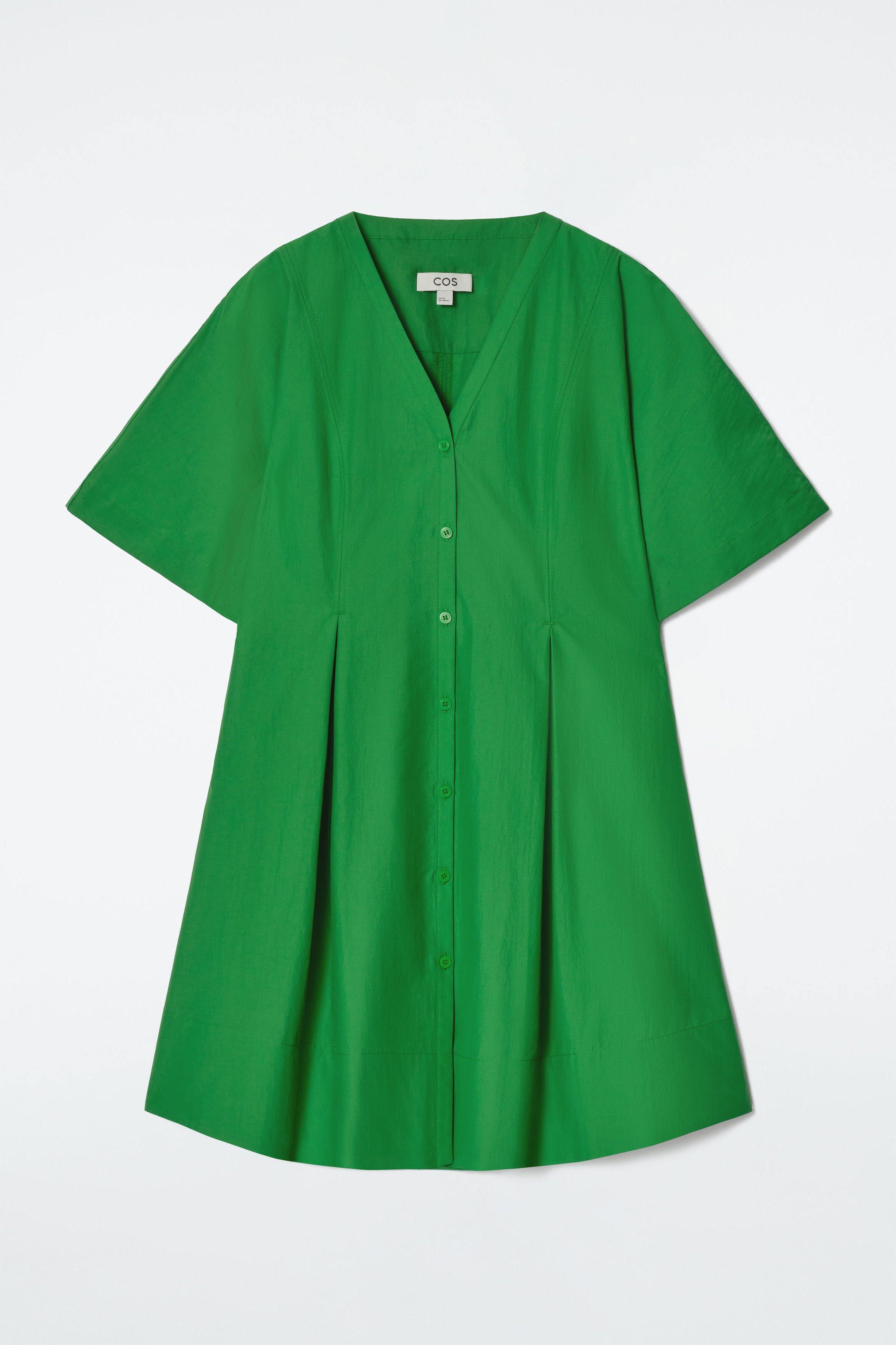 PLEATED A-LINE MINI DRESS