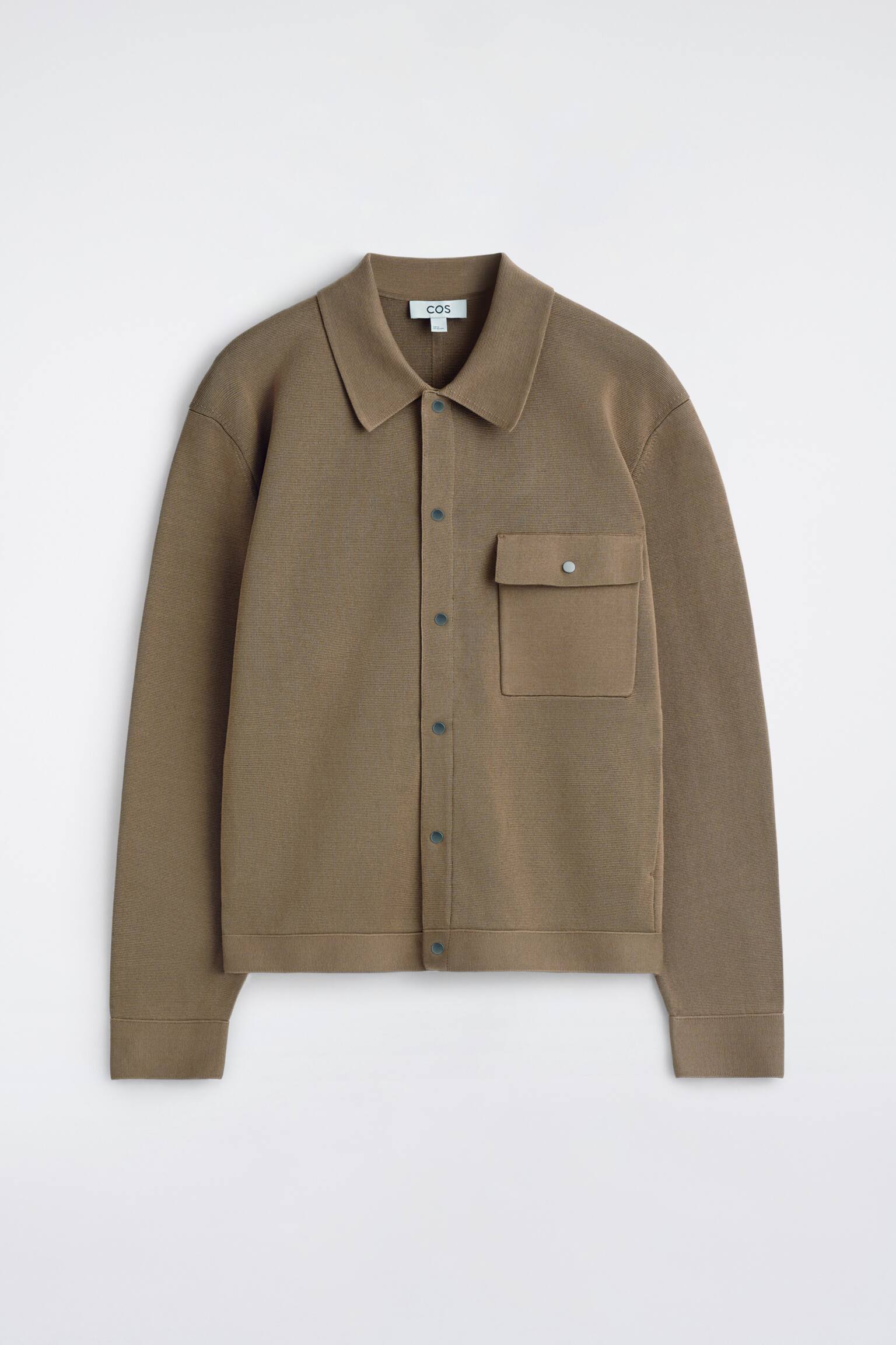 JAKKE I STRIKKET BOMULD - BRUN - 2