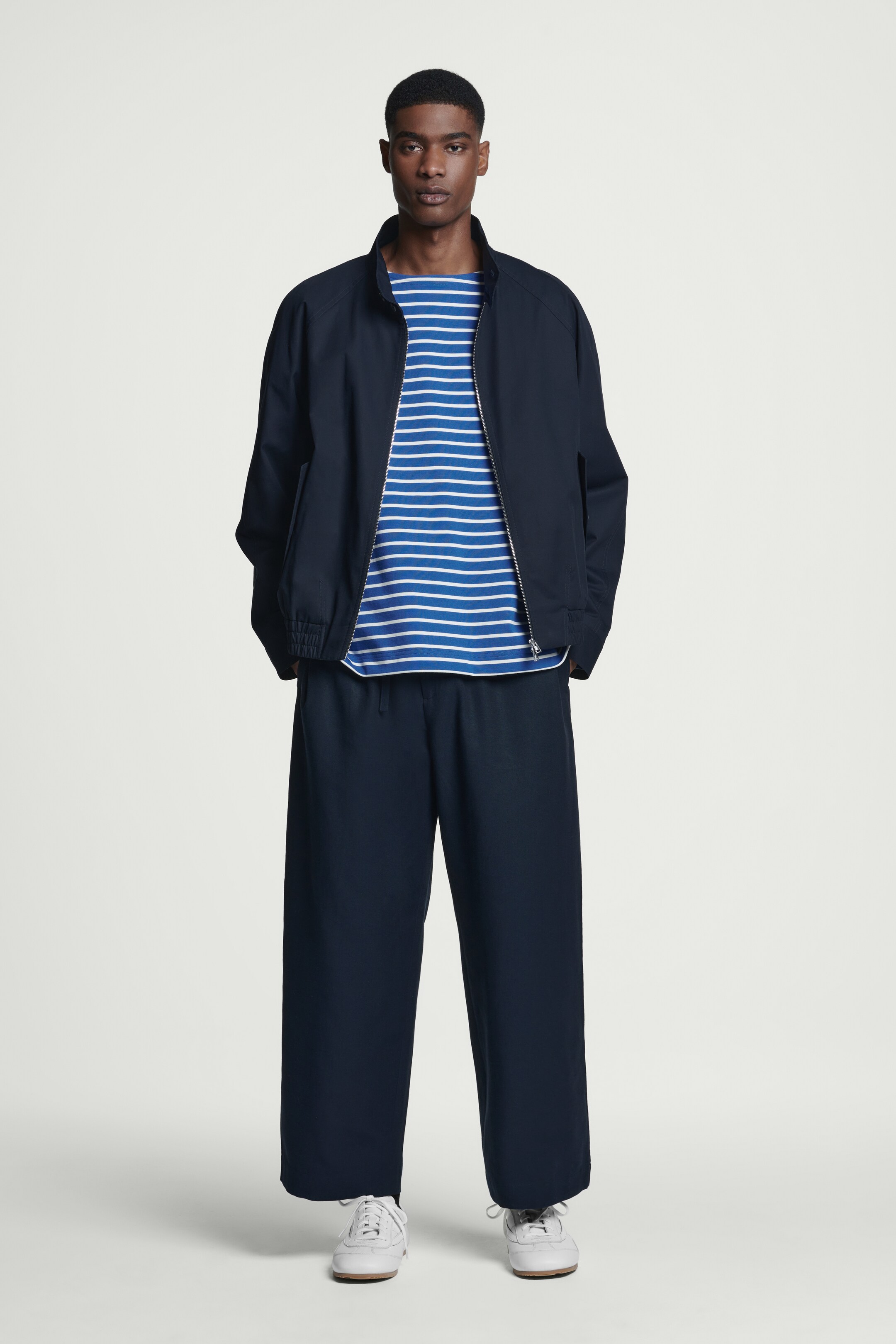 Ingrandisci l'immagine: RELAXED STRIPED BOAT-NECK T-SHIRT - BLUE / WHITE / STRIPED - UOMO | H&M CH 2