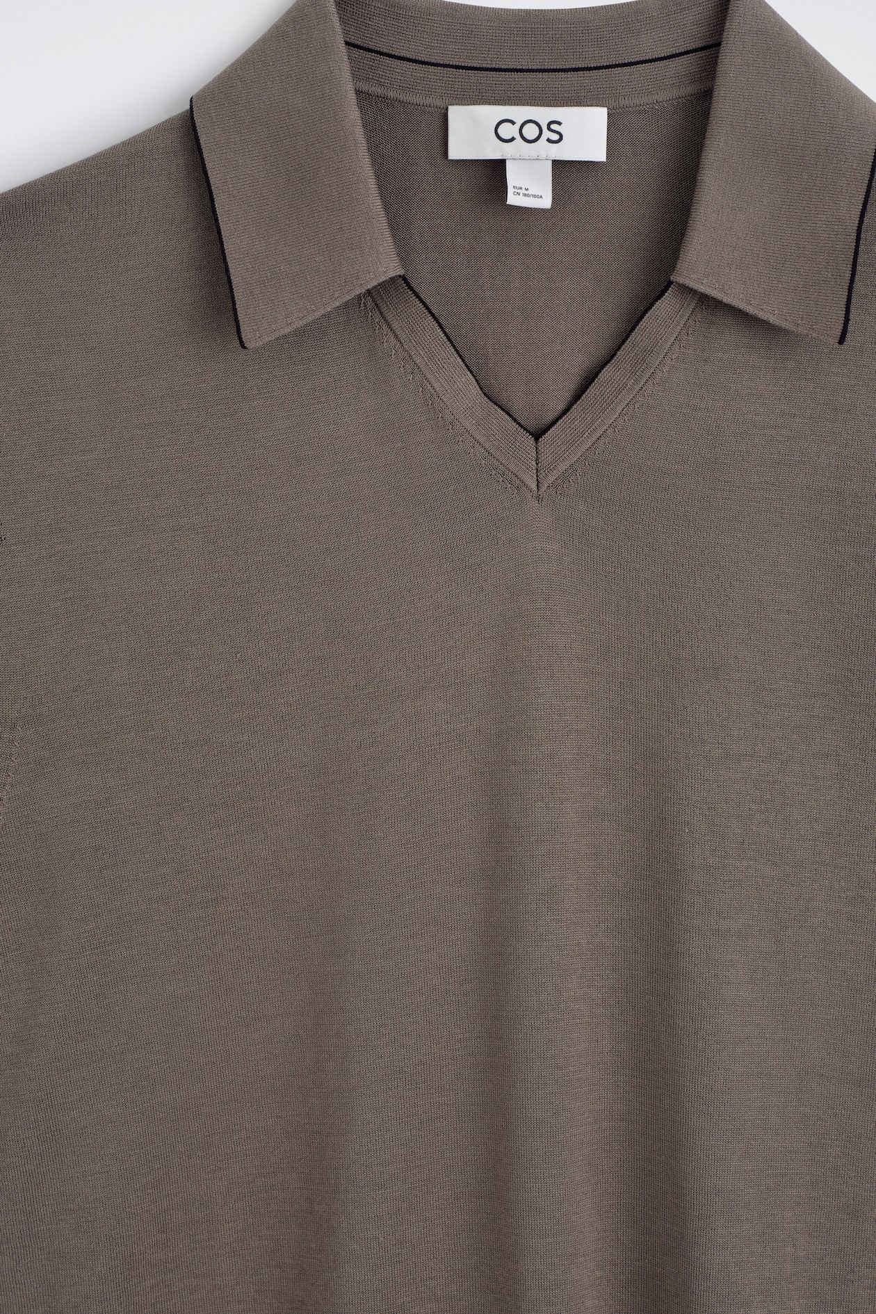 CONTRAST-TIPPED SILK-COTTON POLO SHIRT — BROWN