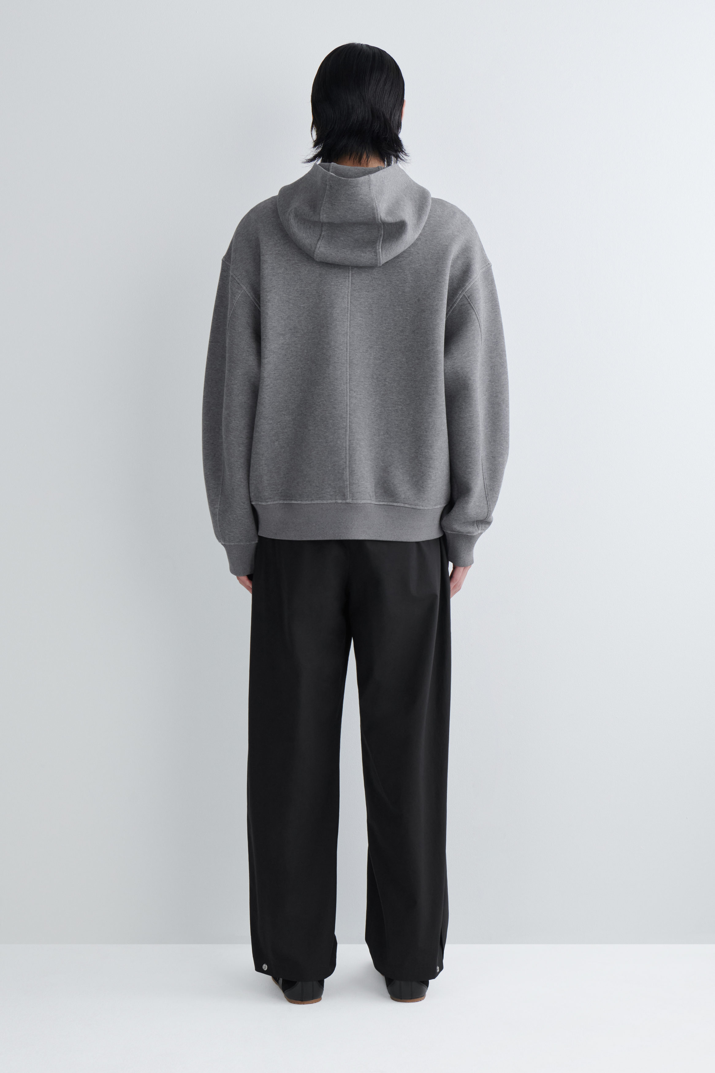 SCUBA HENLEY HOODIE - GRAY MÉLANGE | COS