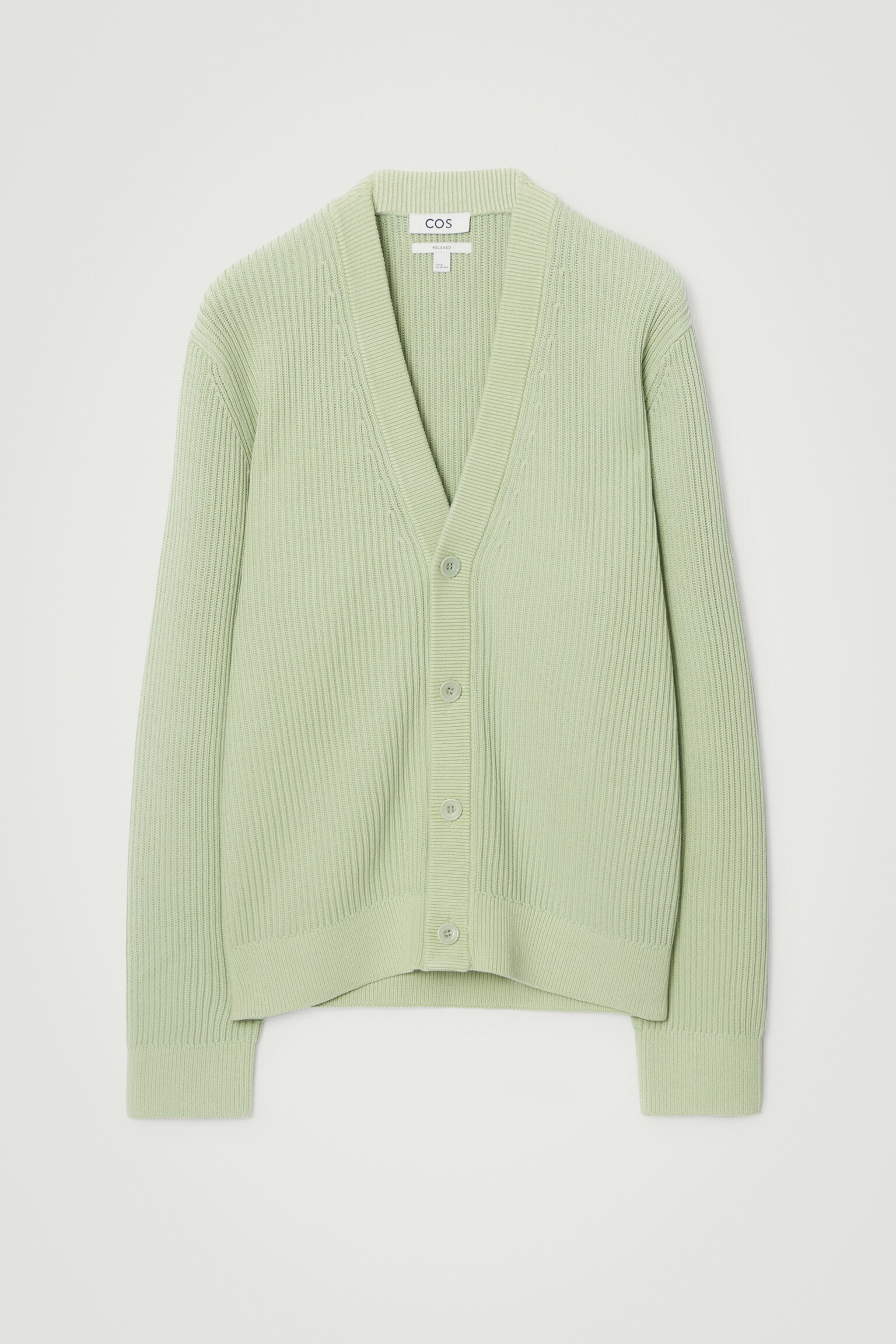 ACID-WASH COTTON CARDIGAN - LIGHT GREEN