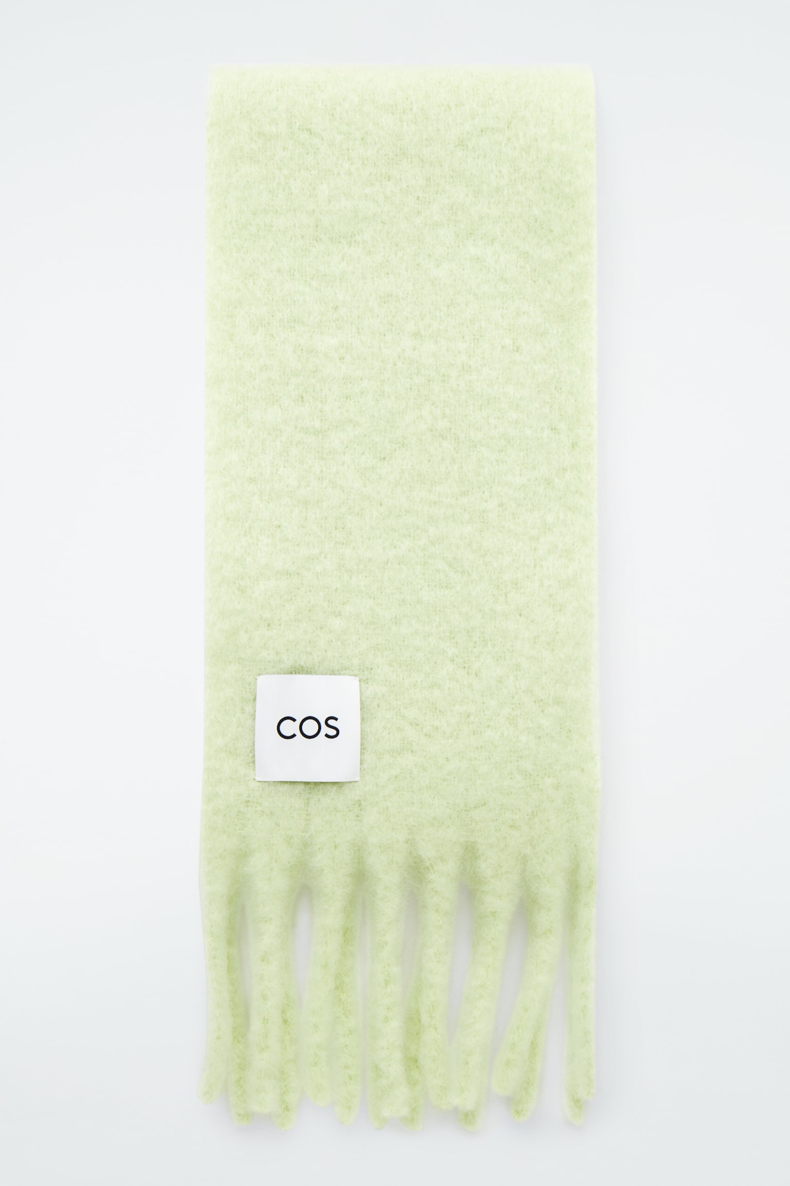 SCIARPA IN MOHAIR SPAZZOLATO CON FRANGE - PISTACCHIO - 2