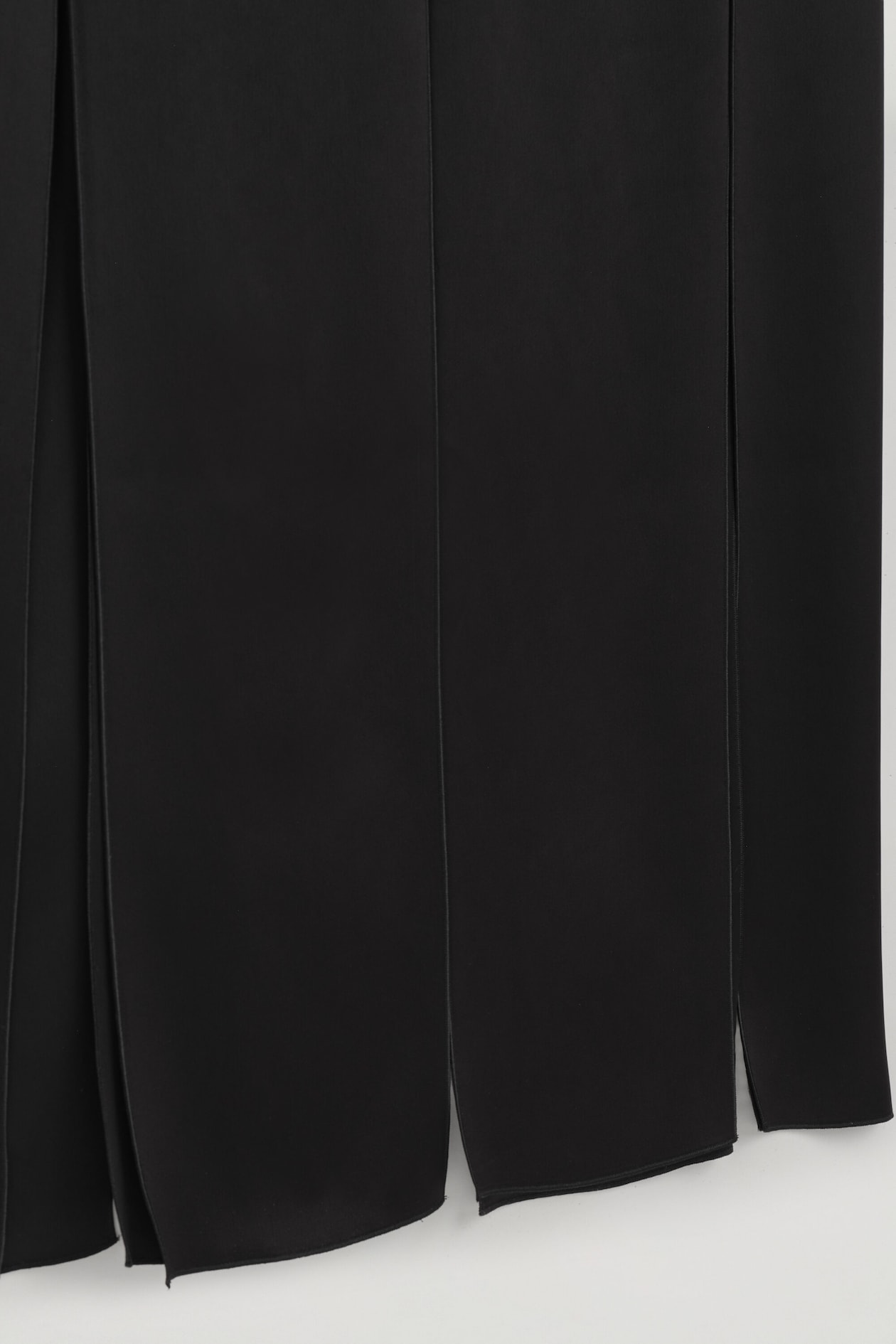 PANELED MATTE-SATIN COLUMN DRESS — CARBON