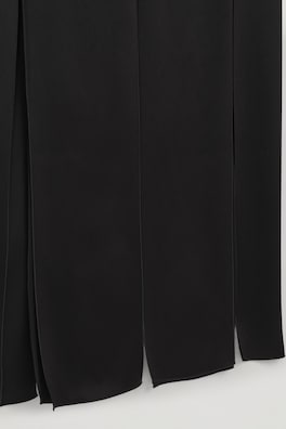 PANELED MATTE-SATIN COLUMN DRESS — CARBON 6