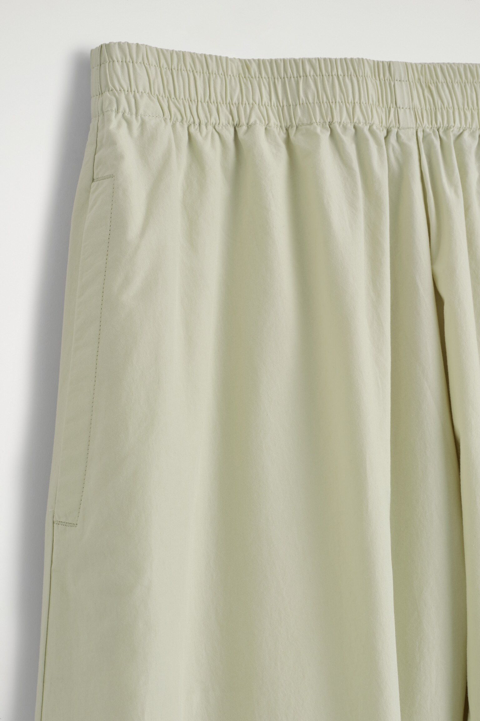 PANTALÓN PALAZZO MAXIVOLUMEN - VERDE CLARO/BLANCO - 4