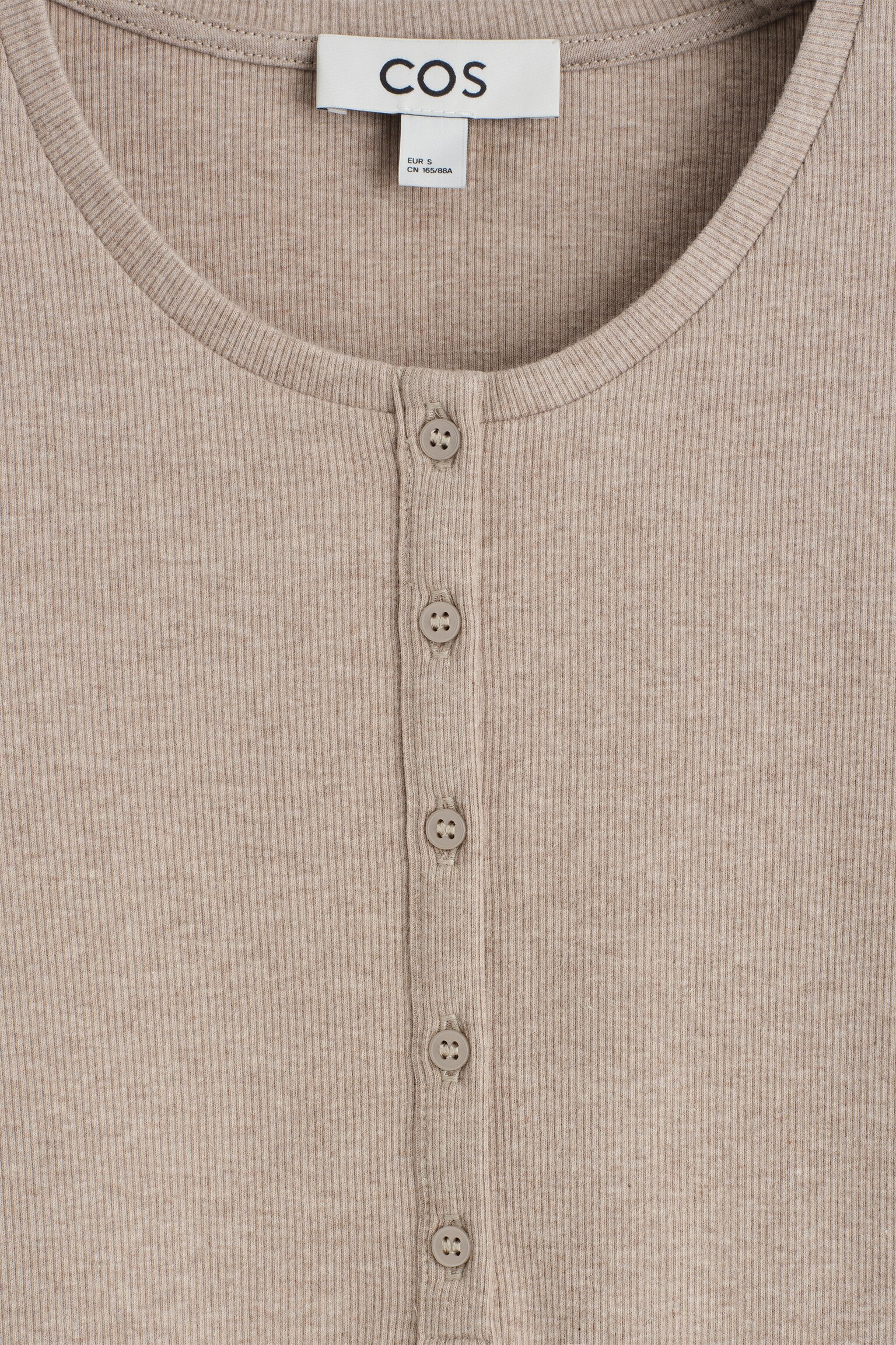 HAUT HENLEY À MANCHES LONGUES - BEIGE CHINÉ/GRIS CHINÉ/BLACK - 8
