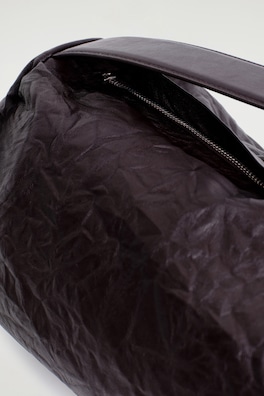 CYLINDER CLUTCH BAG - TEXTURED-LEATHER — BITTER CHOCOLATE 3