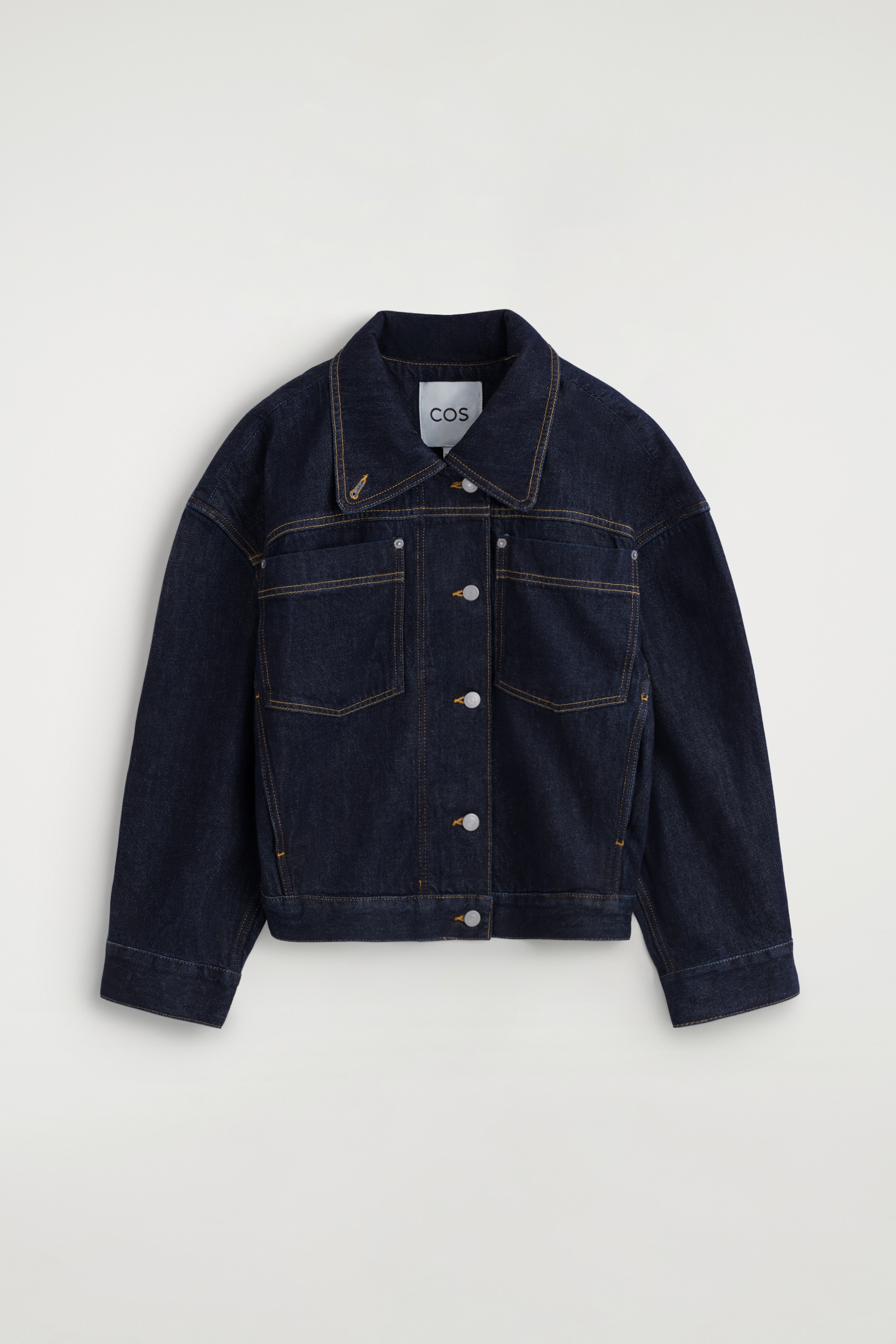 VESTE EN DENIM À COL CHEMINÉE - BLEU ENCRE
